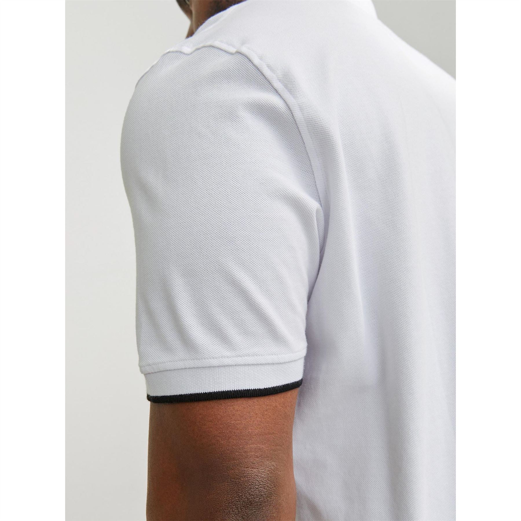 Jack and Jones Mens Paulos Tipped Pique Short Sleeve Polo Shirt Plus Size