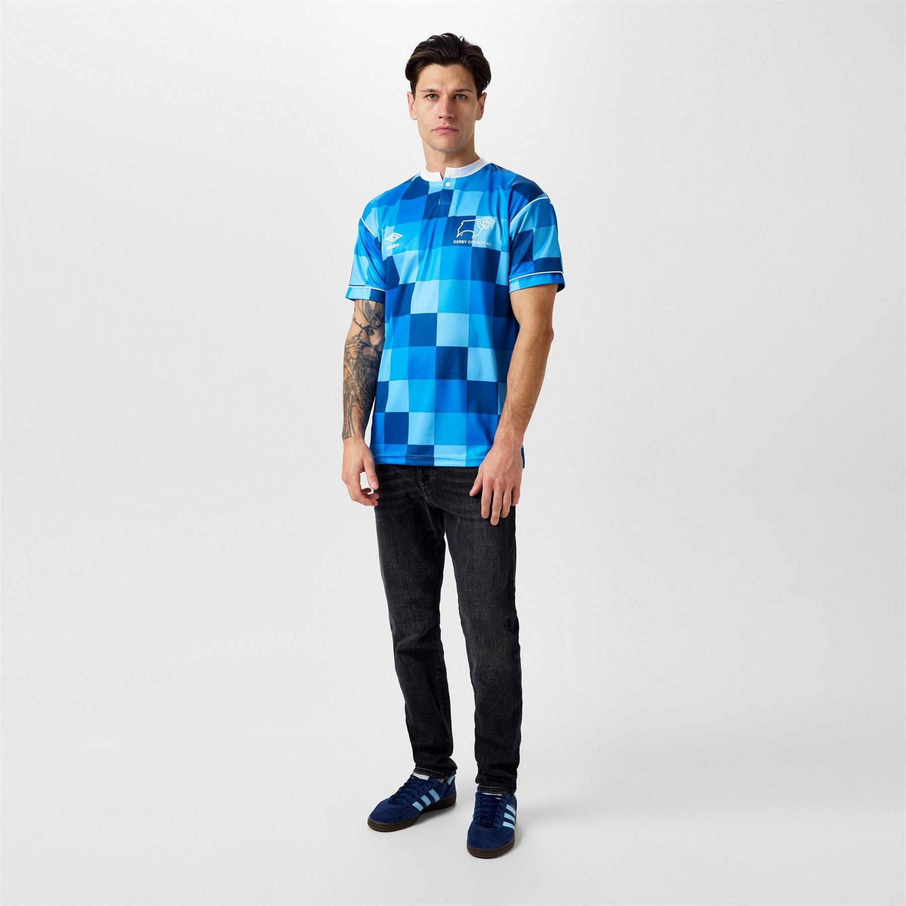 Score Draw Derby County 1988 Retro Away Shirt Adults