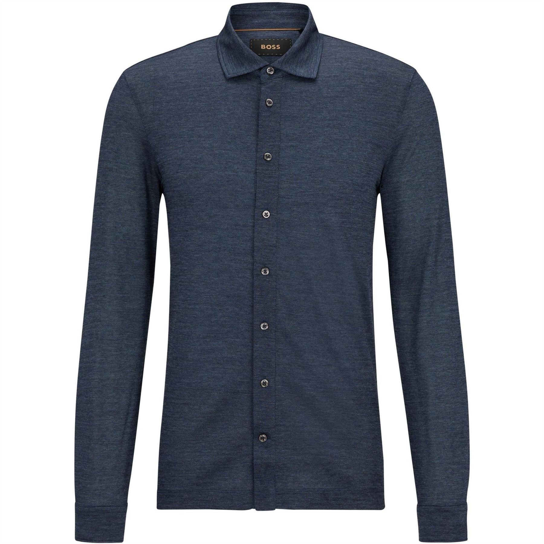 Boss Collared Neck Long Sleeve Regular Fit Shirt