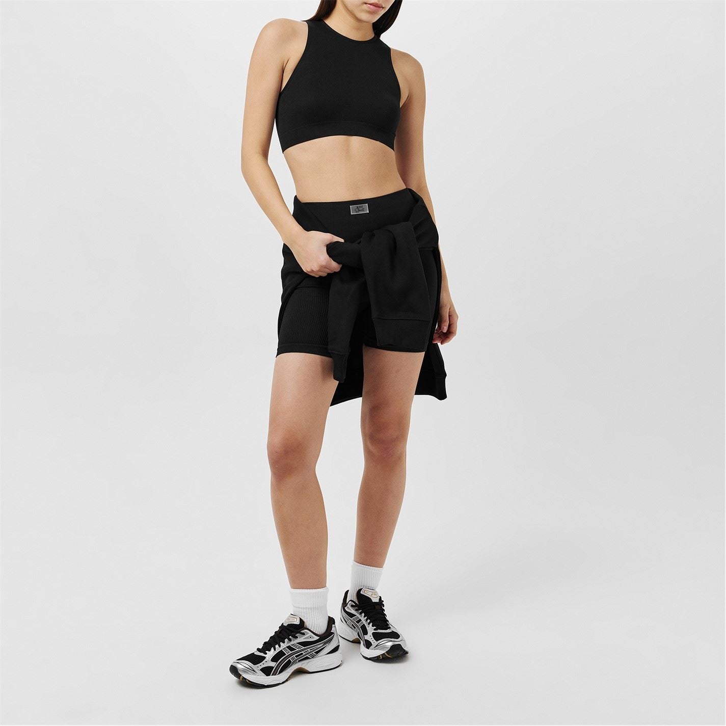 Missy Empire Black Missy Sport Ribbed High Waisted Cycle Shorts