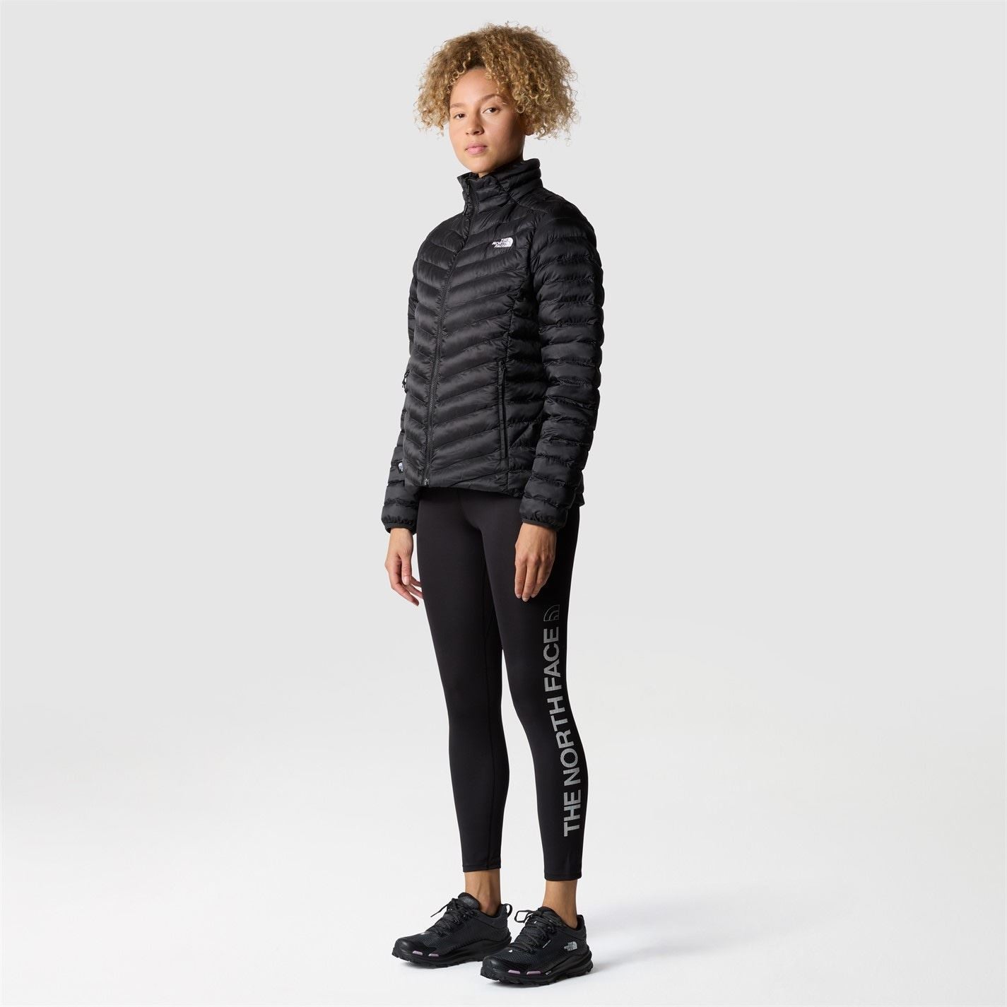 The North Face Womens Huila Solid Patterned Ribbed Cuff Puffer Jacket