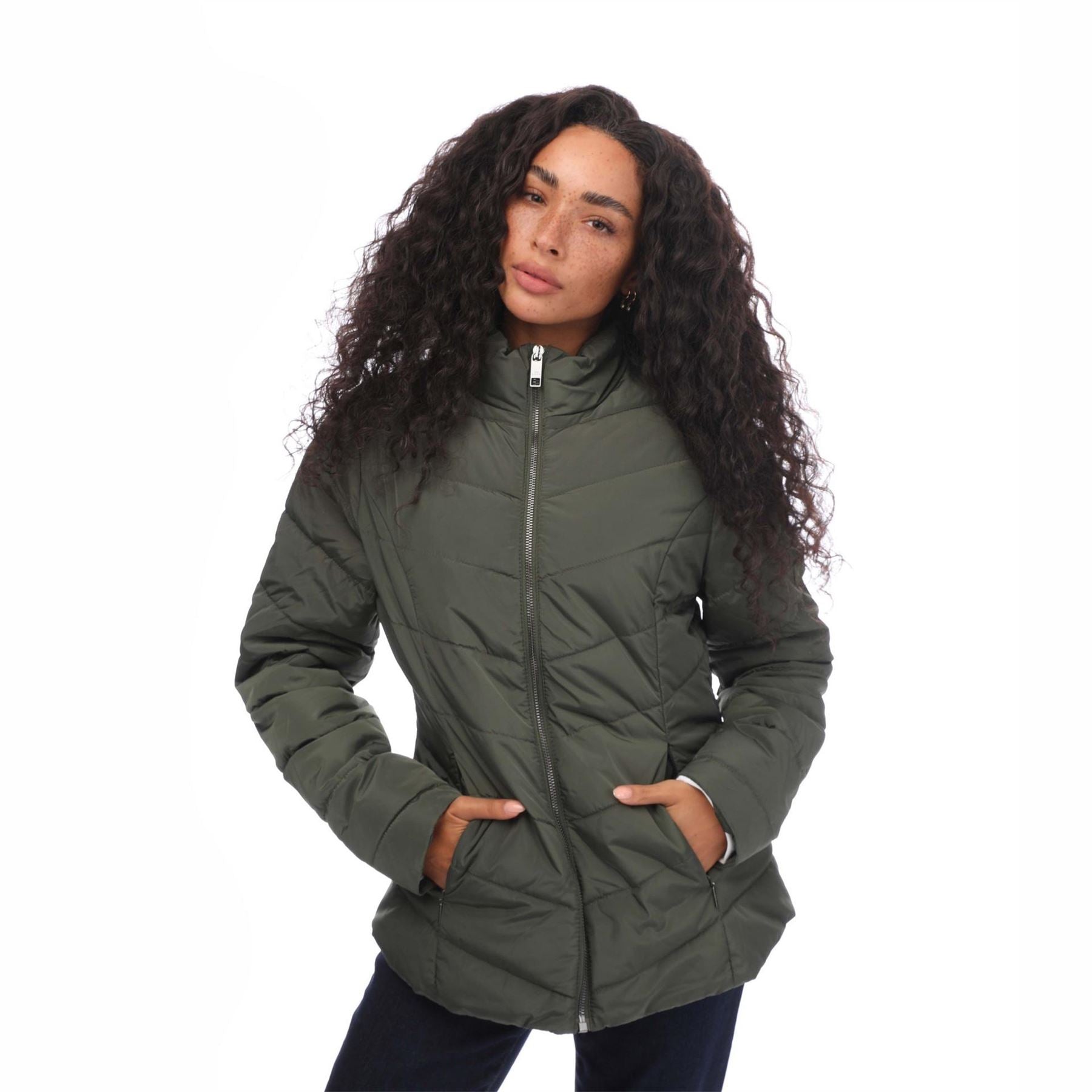 Ted Baker Solid Patterned Mock Neck Down Jacket