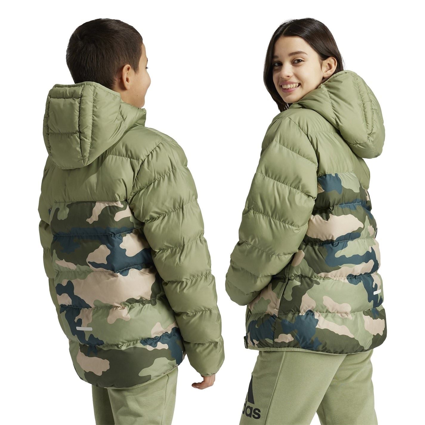 adidas Jr Aop Hooded Puffer Jacket