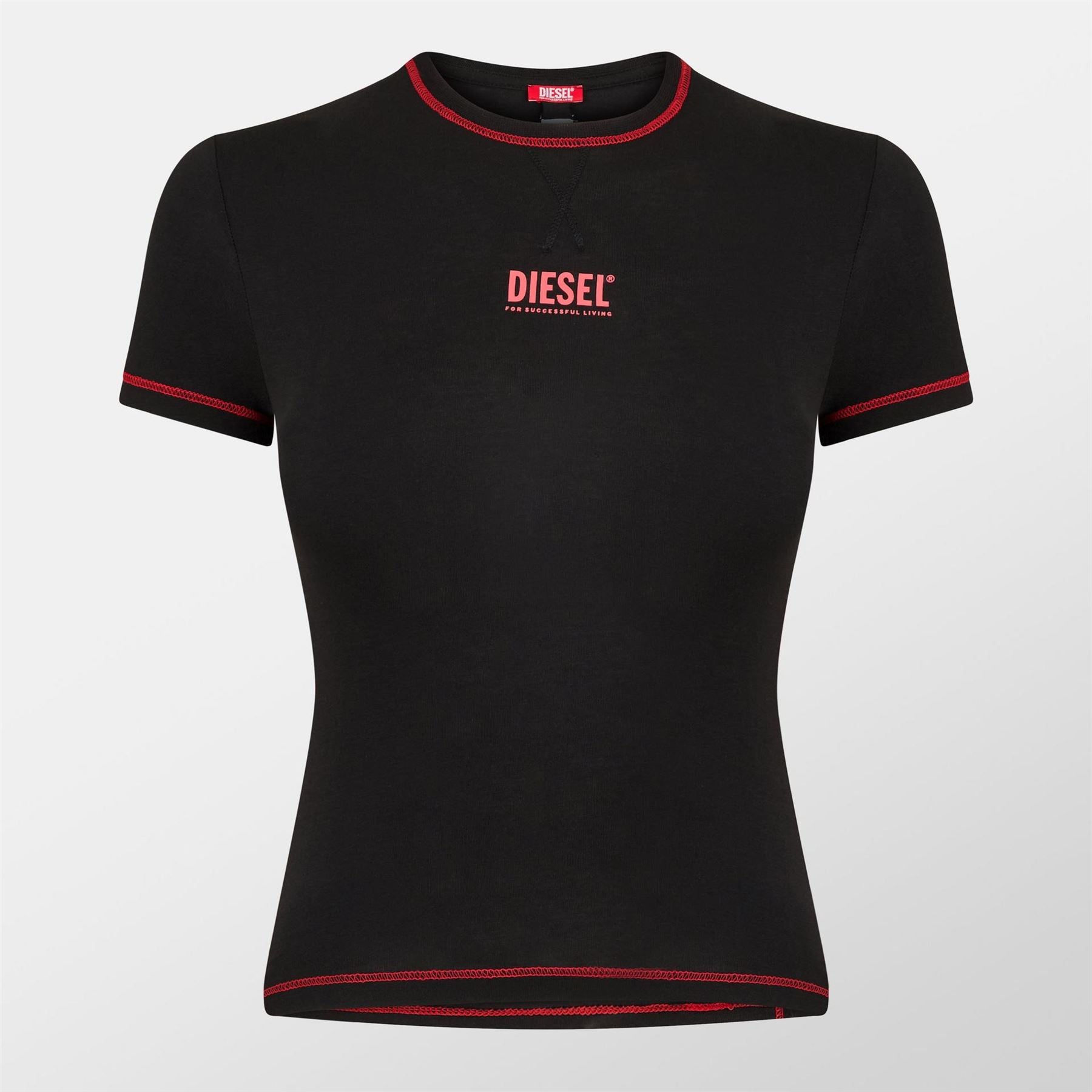 Diesel Maddie Cropped Lettering Slim Fit T-Shirt