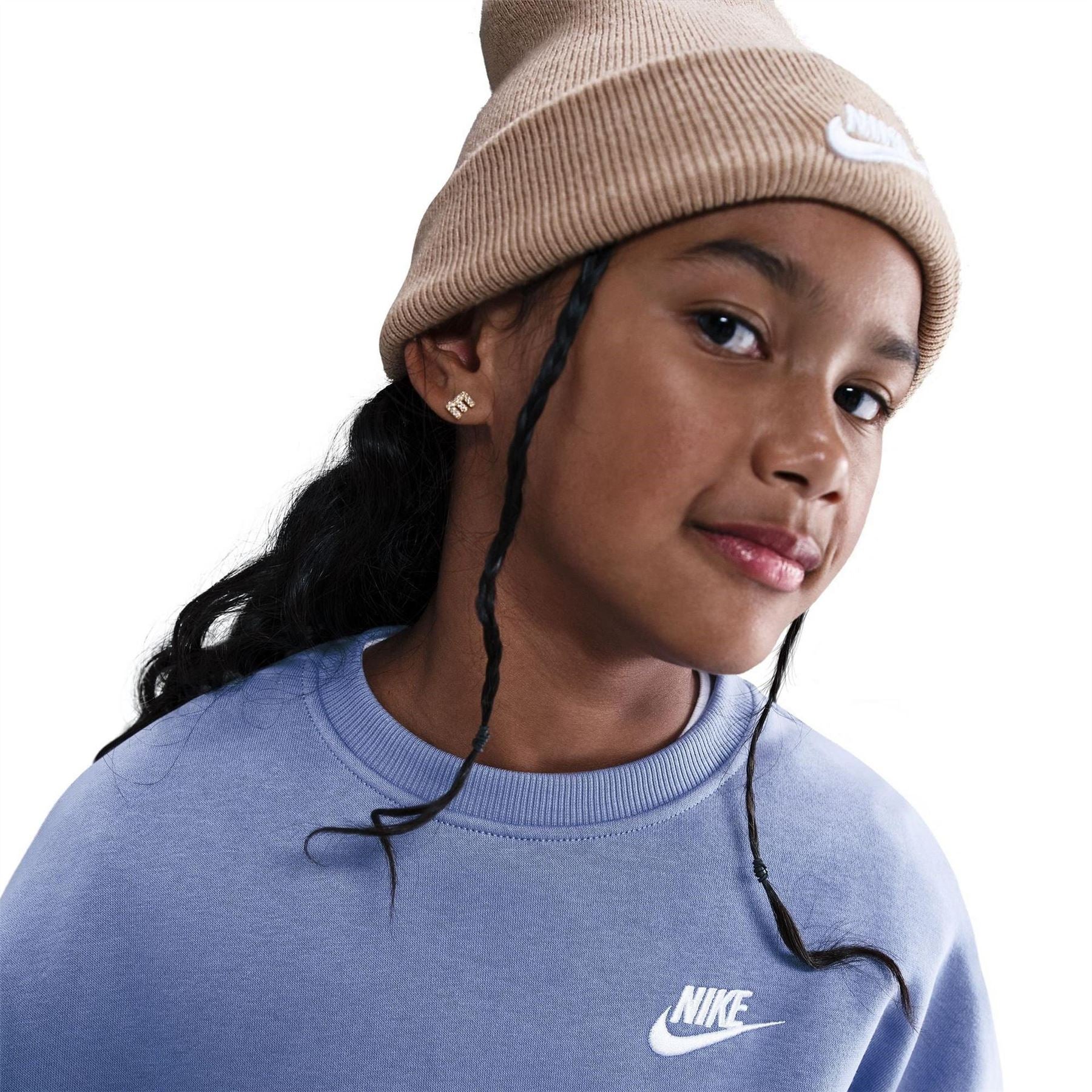 Nike Club Fleece Big Kids (girls) Boxy Crewneck Sweatshirt