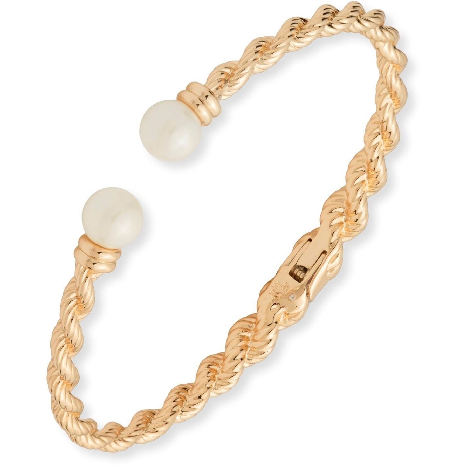 Lauren by Ralph Lauren Ralph Lauren Gold  And  Pearl Rope Cuff Bangle