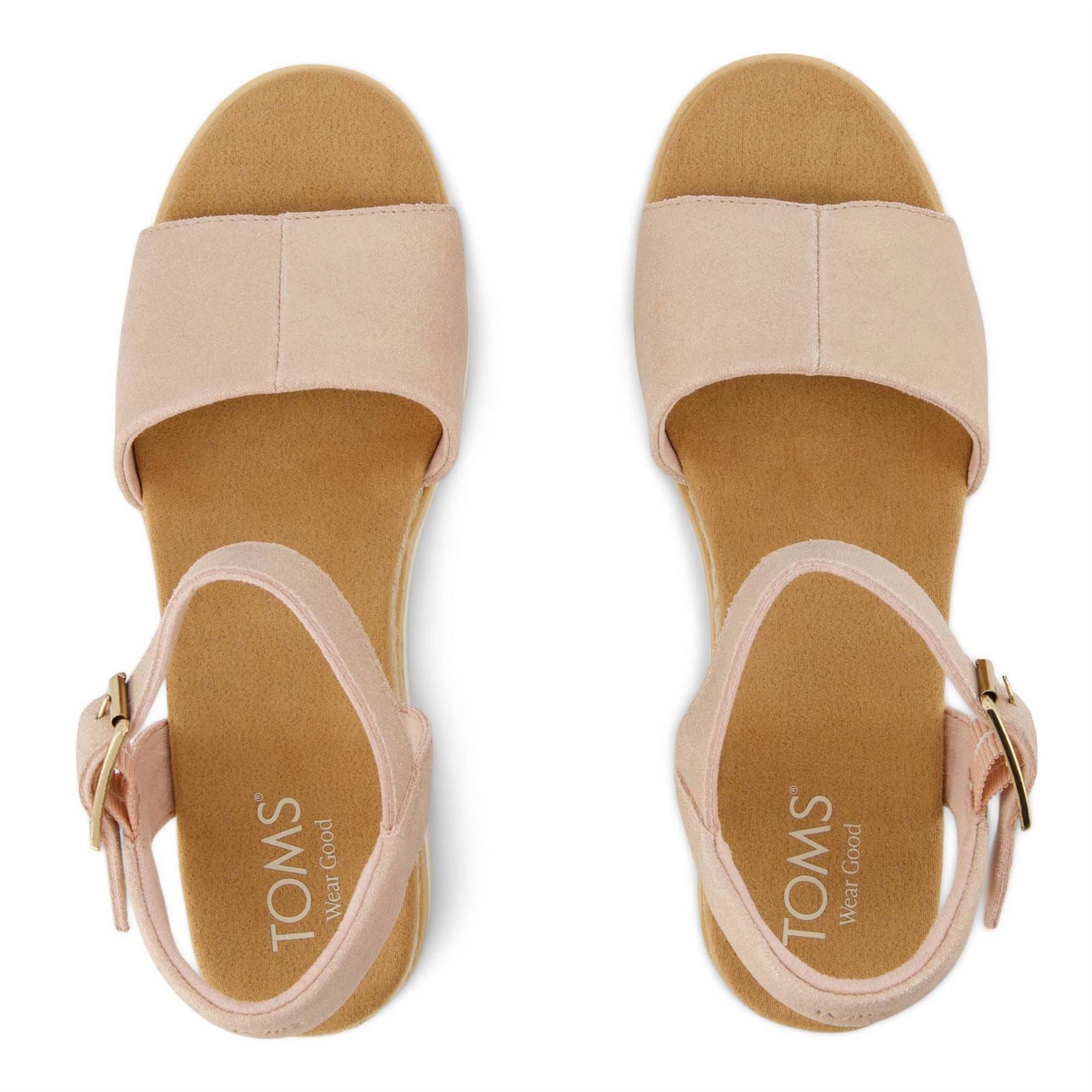 Toms Darya Low Heel Wedge Open Toe Slide Sandals