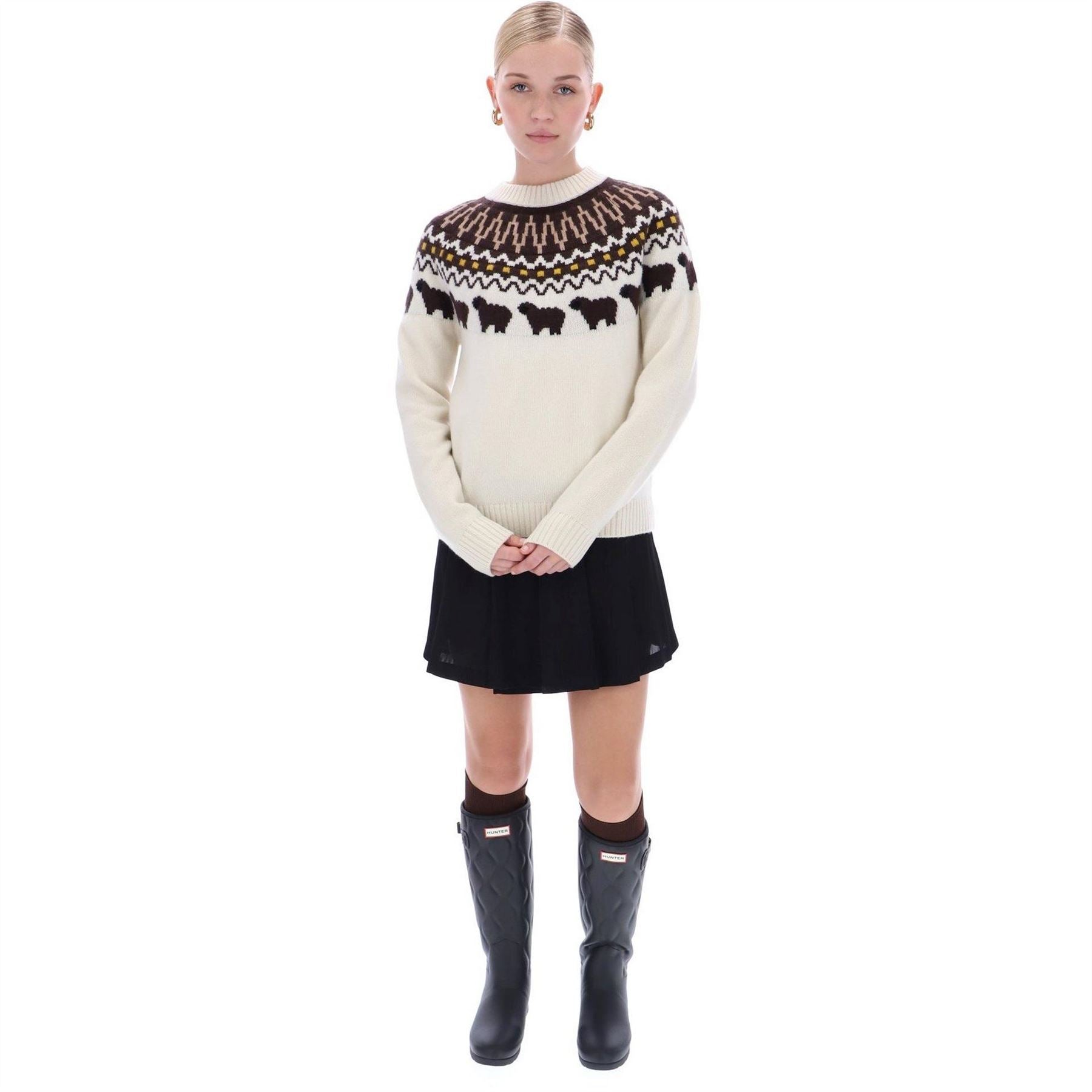 Hunter Fairisle Crew Neck Long Sleeve Sweater