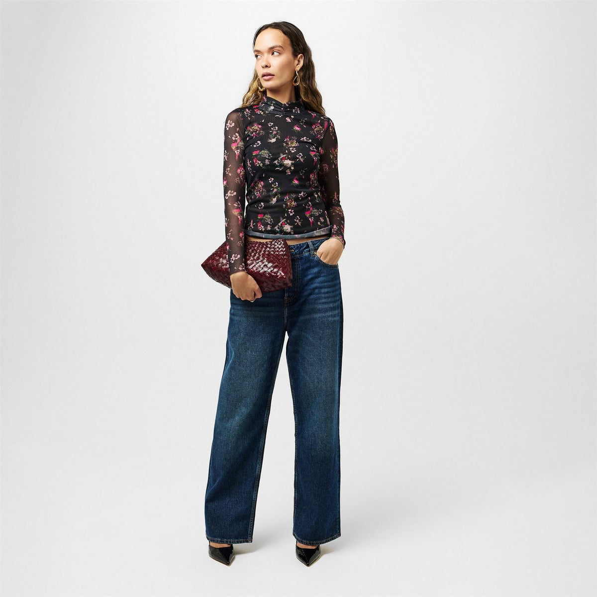 Ted Baker High Neck Print Long Sleeve T-Shirt