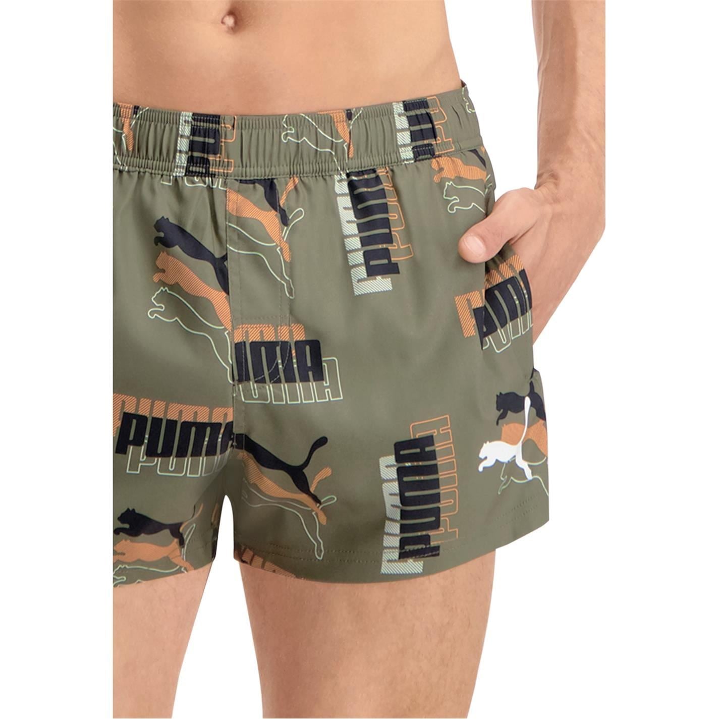 Puma All Over Logo Print Swim Shorts