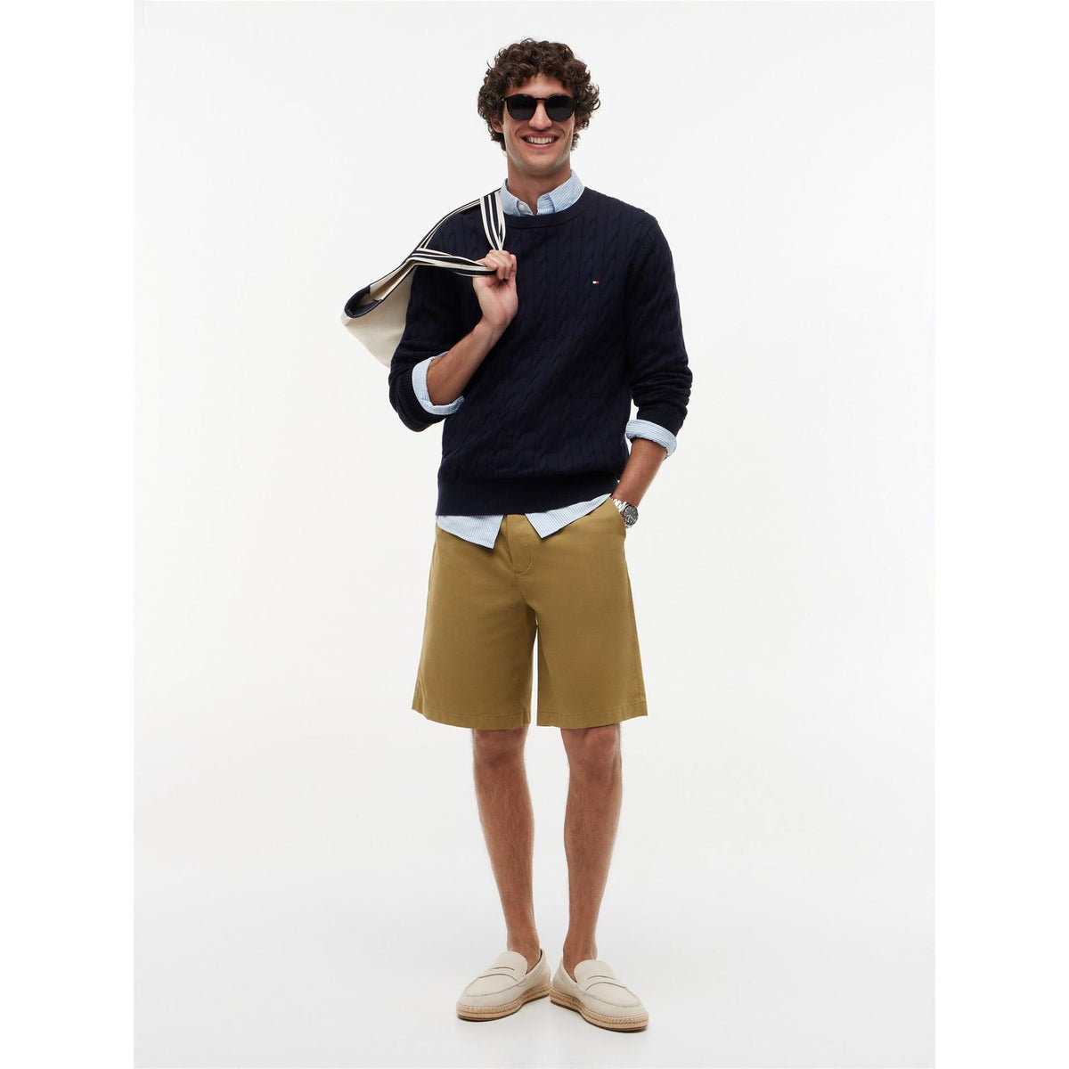 Tommy Hilfiger Cable Knit Cotton Crew Neck Jumper