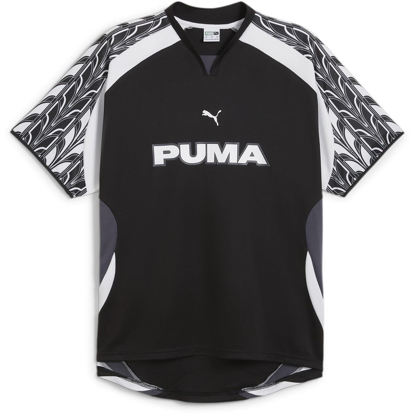 Puma V-Neck Logo Print Short Sleeve T-Shirt