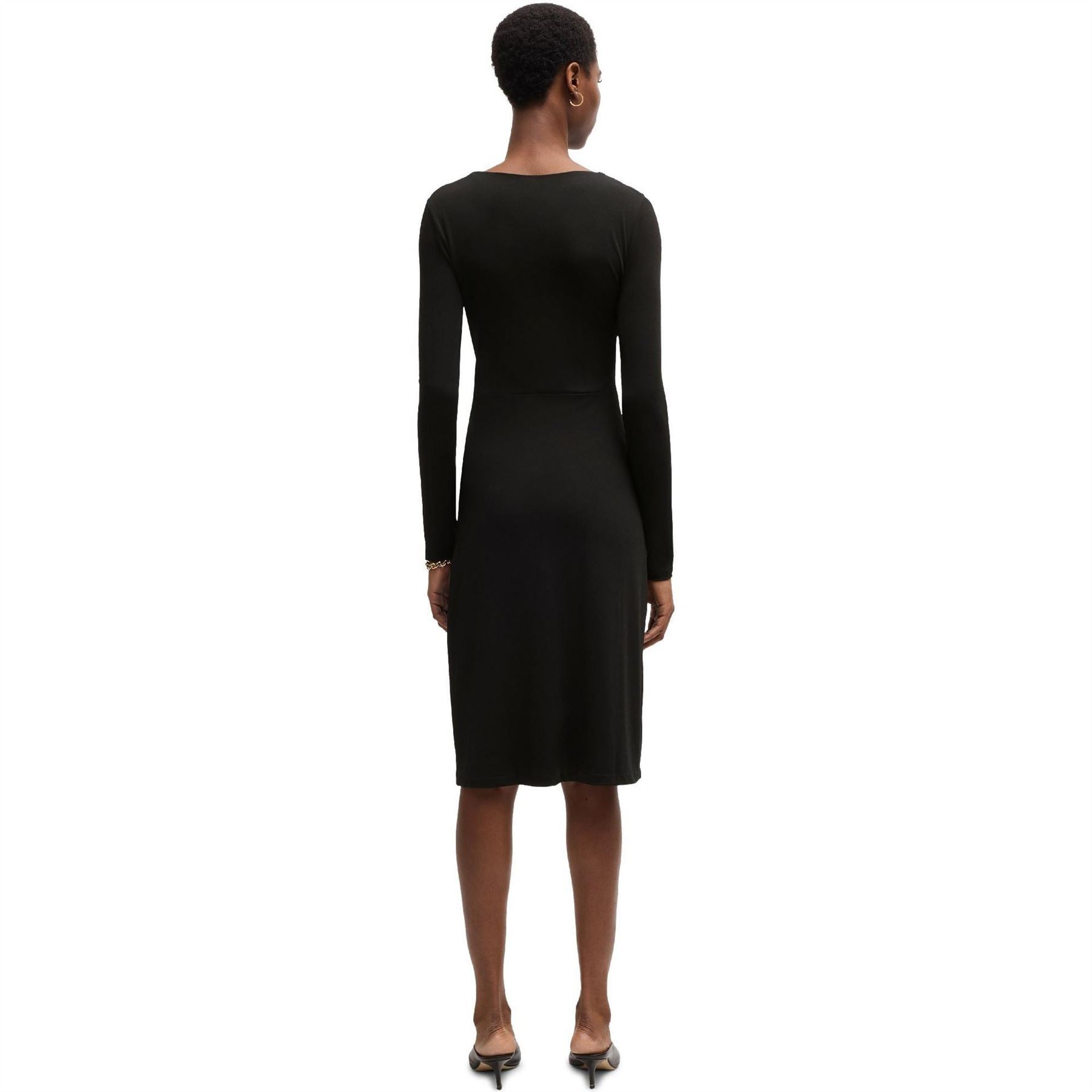 Boss Eular Surplice Neck Long Sleeve Wrap Dress