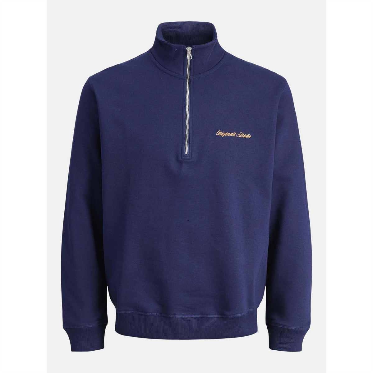Jack and Jones Jornorrebro Embroidered Cotton Quarter Zip Sweatshirt