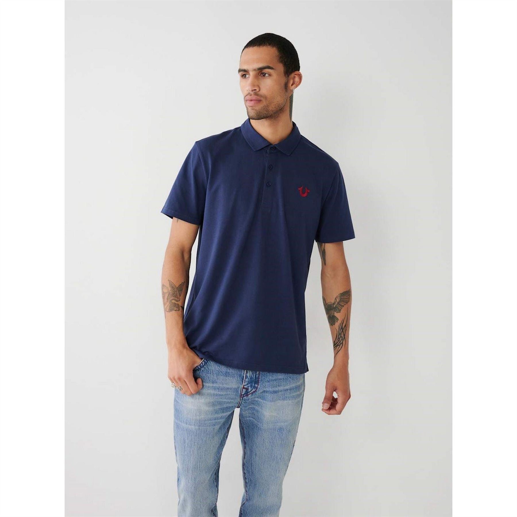 True Religion Horseshoes Short Sleeve Polo Shirt