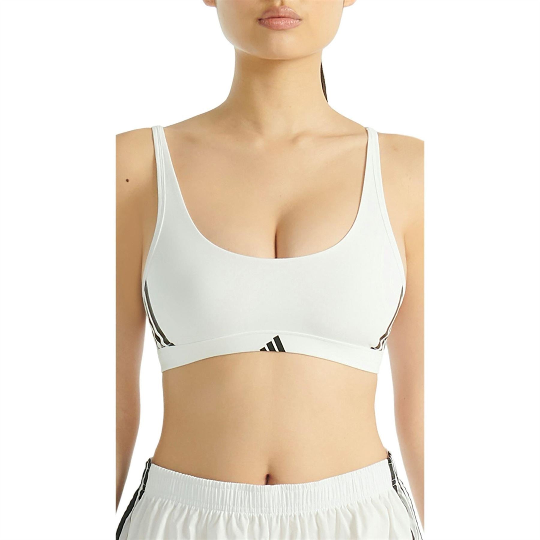 adidas Active Essentials Cotton 3 Stripes Scoop Bralette