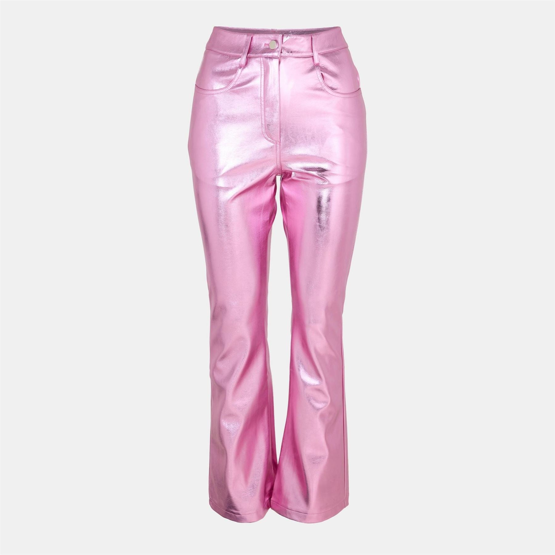 AmyLynn Metallic Patterned Flared Trousers