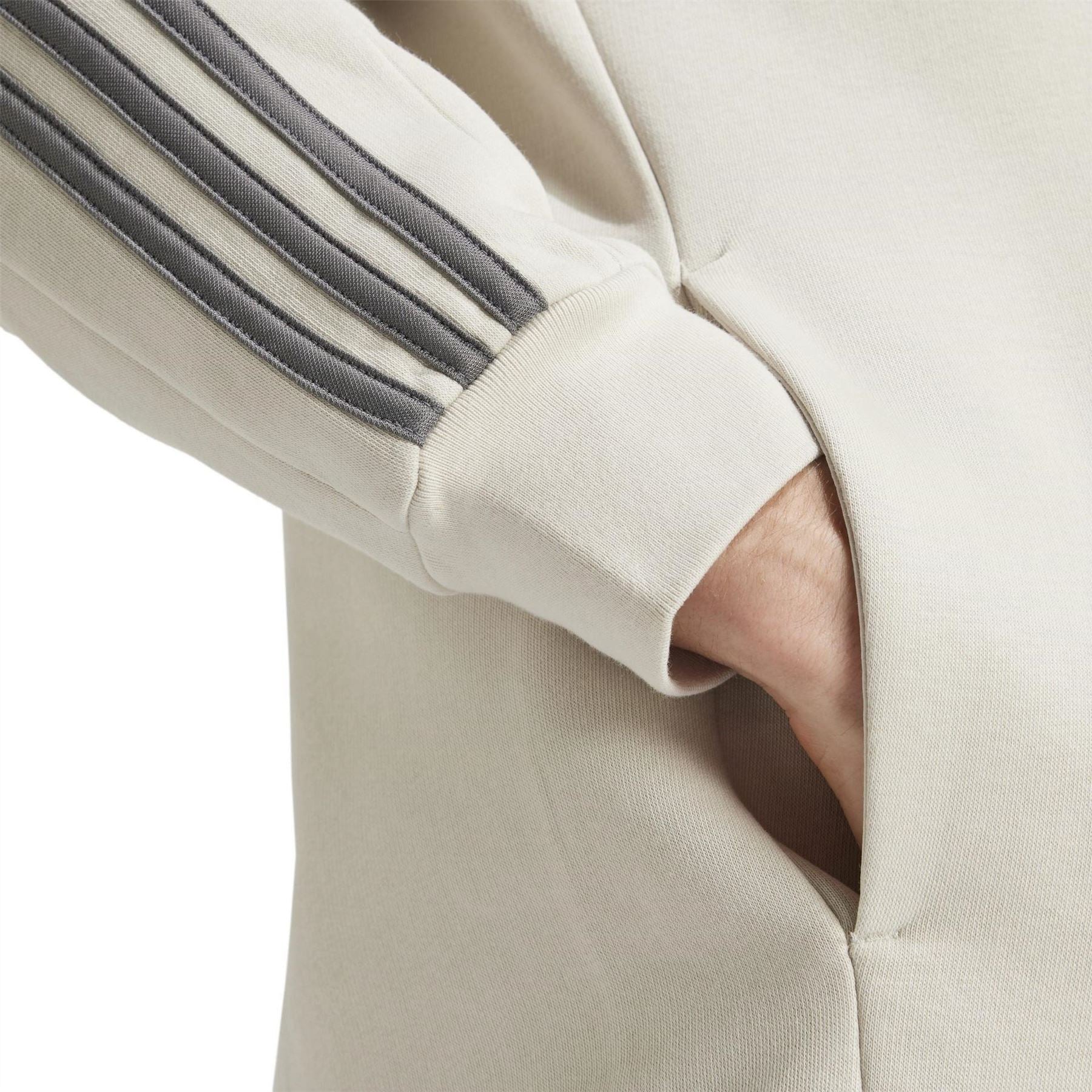 adidas Mens Essentials Fleece 3 Stripes Full Zip Hoodie