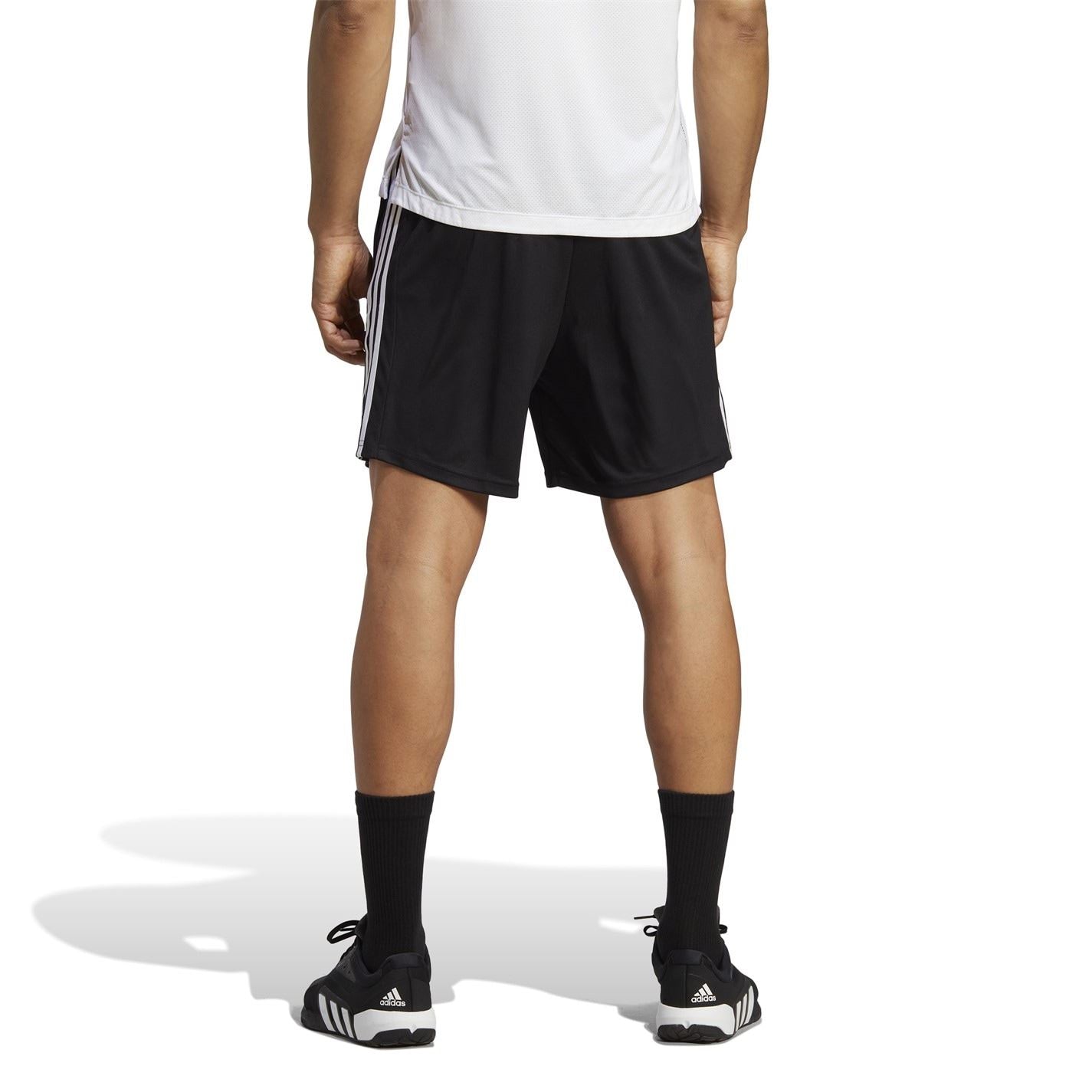 adidas Mens 3 Stripe Essentials Pique Training Shorts