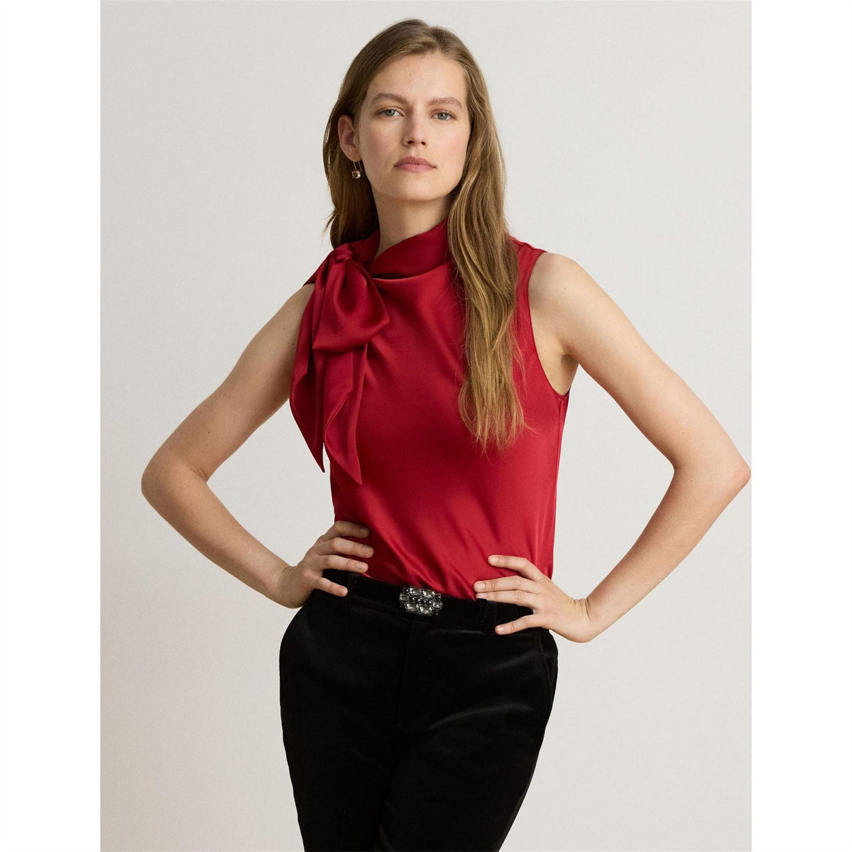 Lauren by Ralph Lauren Bow Sleeveless Blouse
