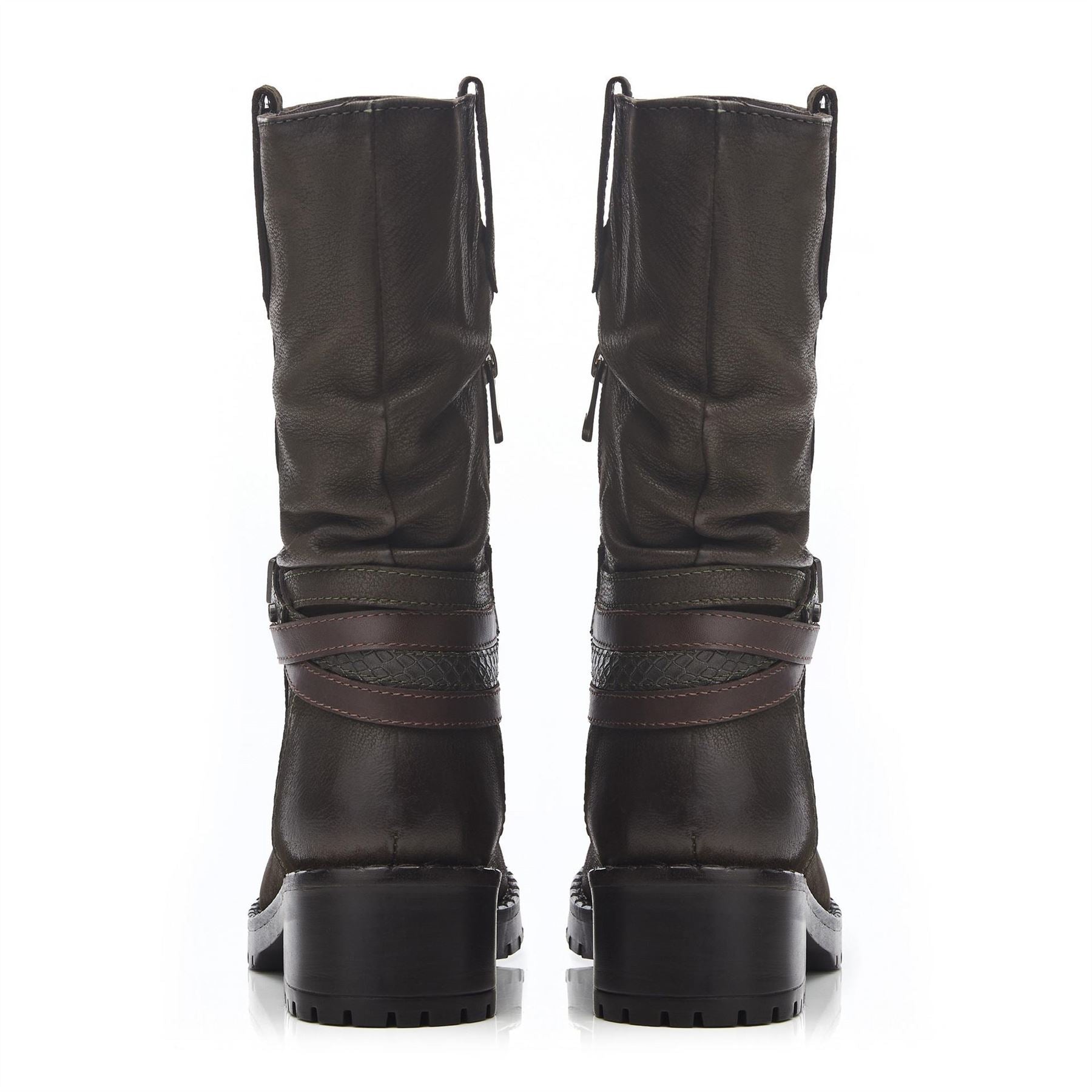 Moda in Pelle Beckette Khaki Nubuck Flat Ankle Boots