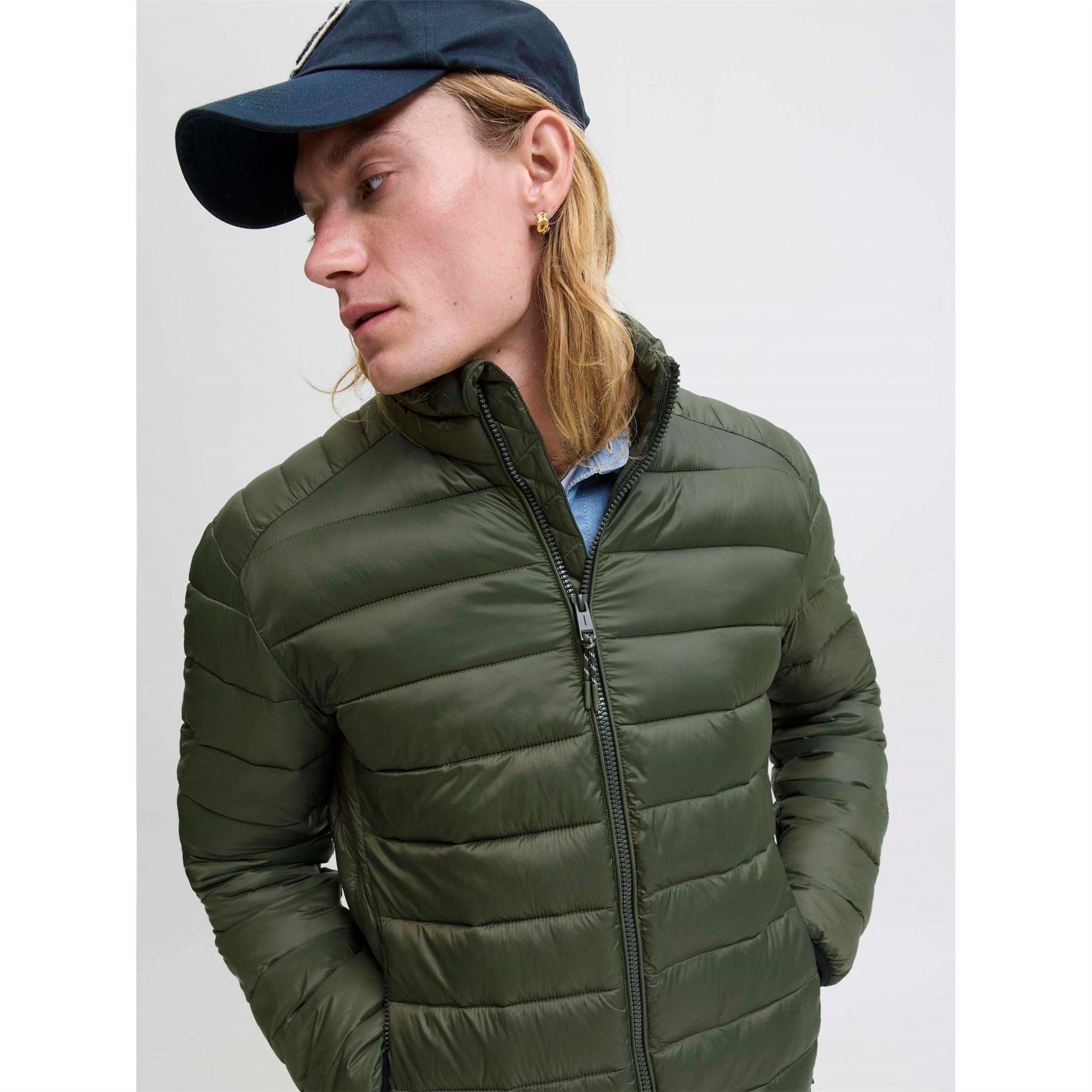 Jack and Jones Mens Bradley Stand Collar Puffer