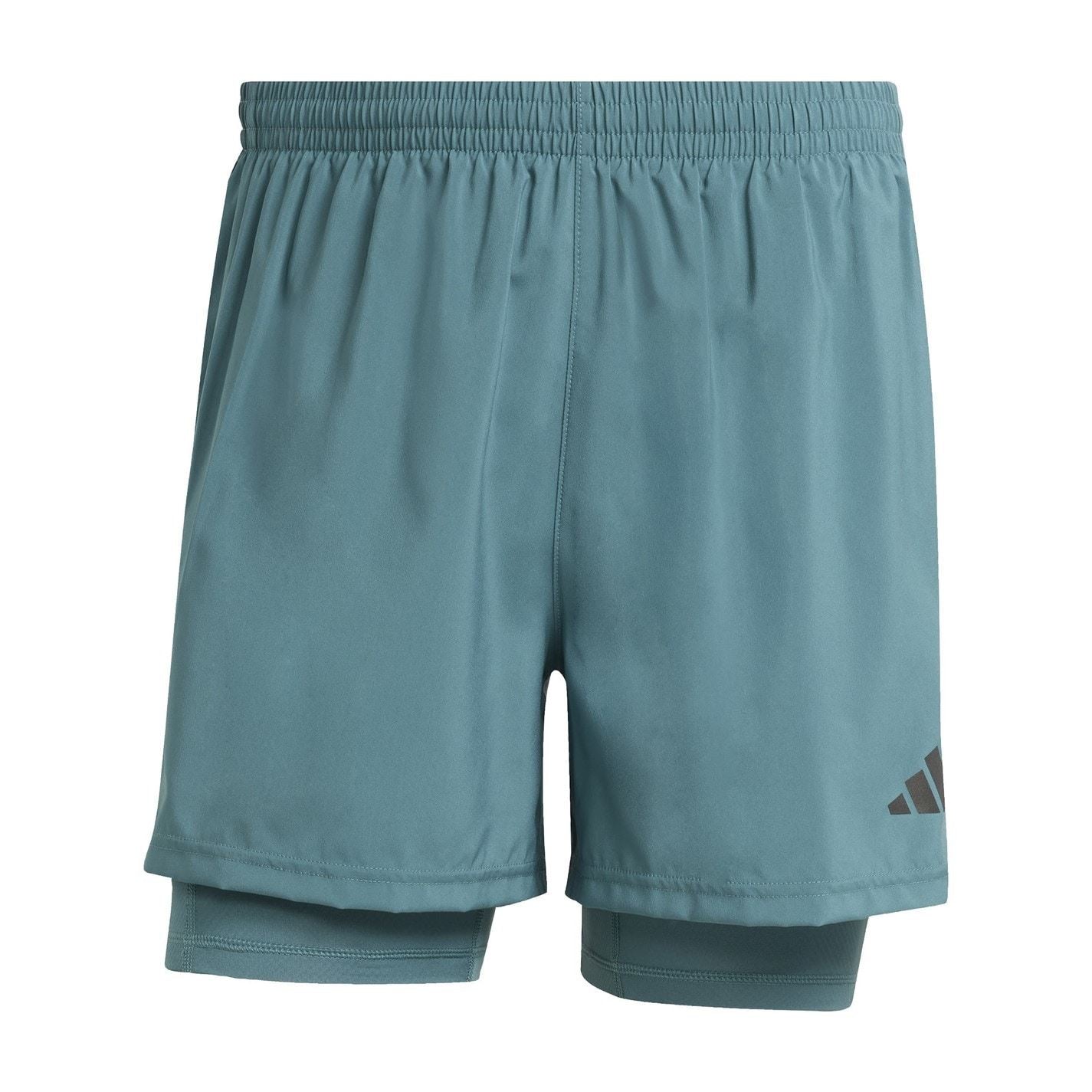 adidas Mens Own The Run 3 Stripes 2 In 1 Shorts