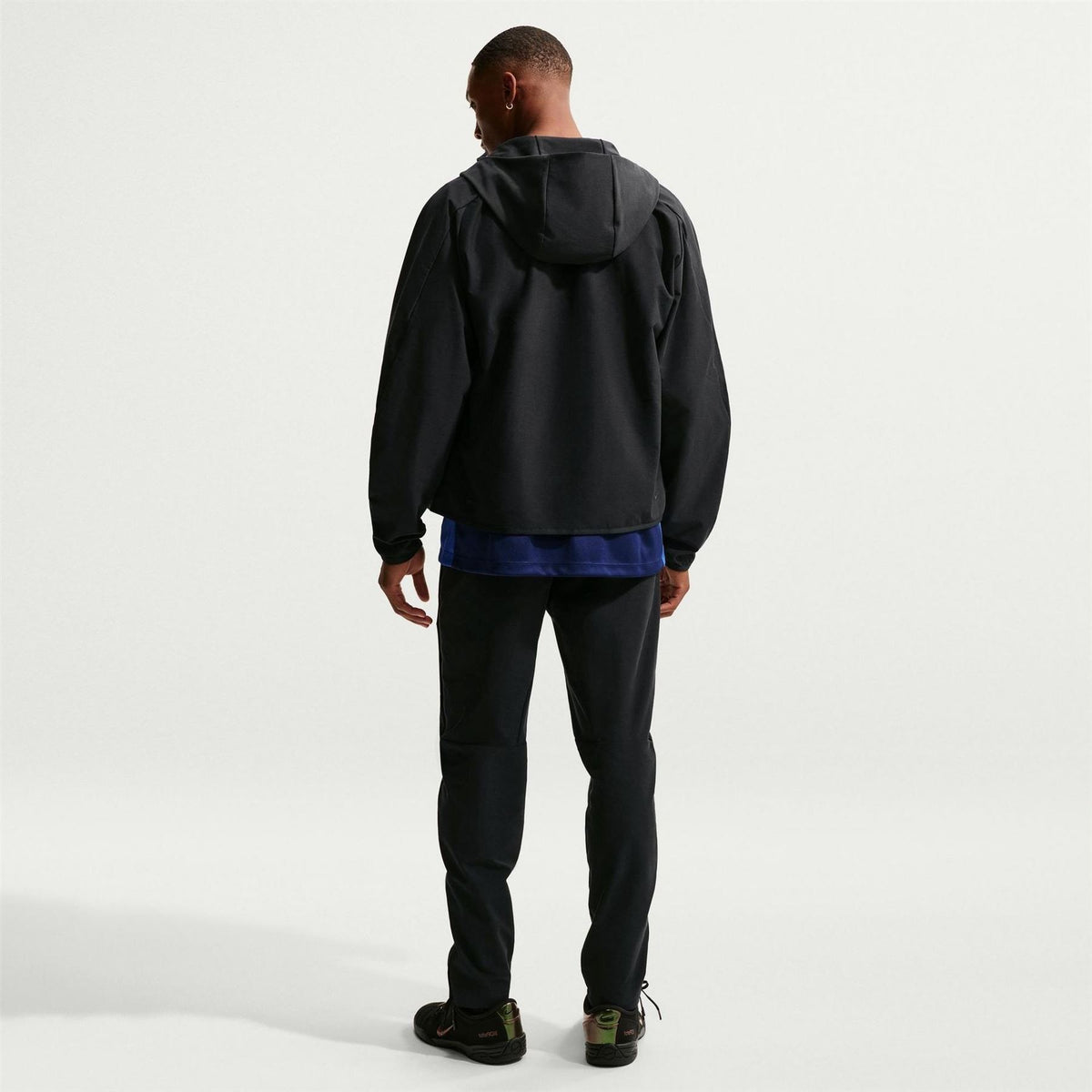 Nike Tech Solid Patterned Hooded Windbreaker with Woven Cuff