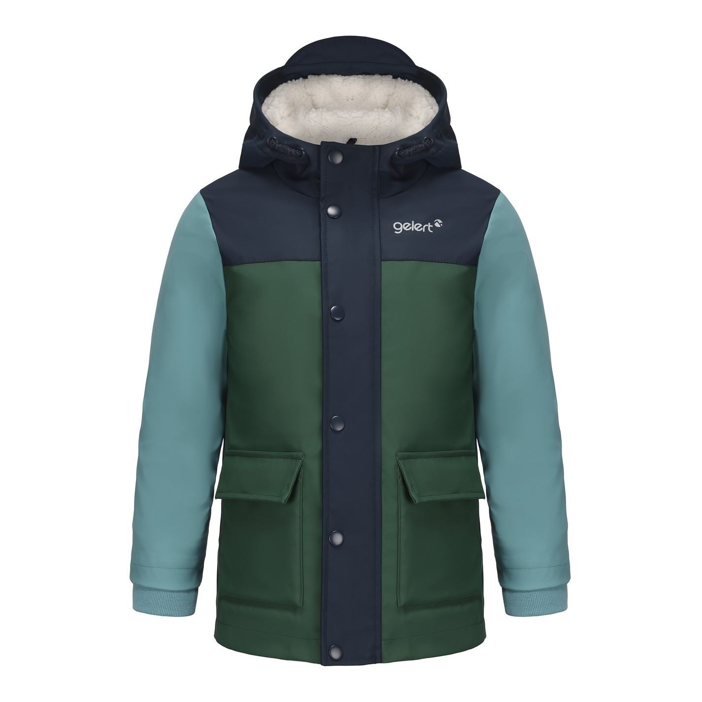 Gelert Leopard Patterned Hooded Snap Button Ribbed Cuff Rain Jacket