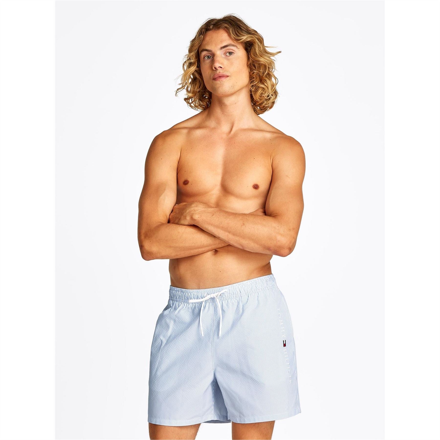Tommy Hilfiger Ithaca Stripe Medium Length Drawstring Swim Shorts