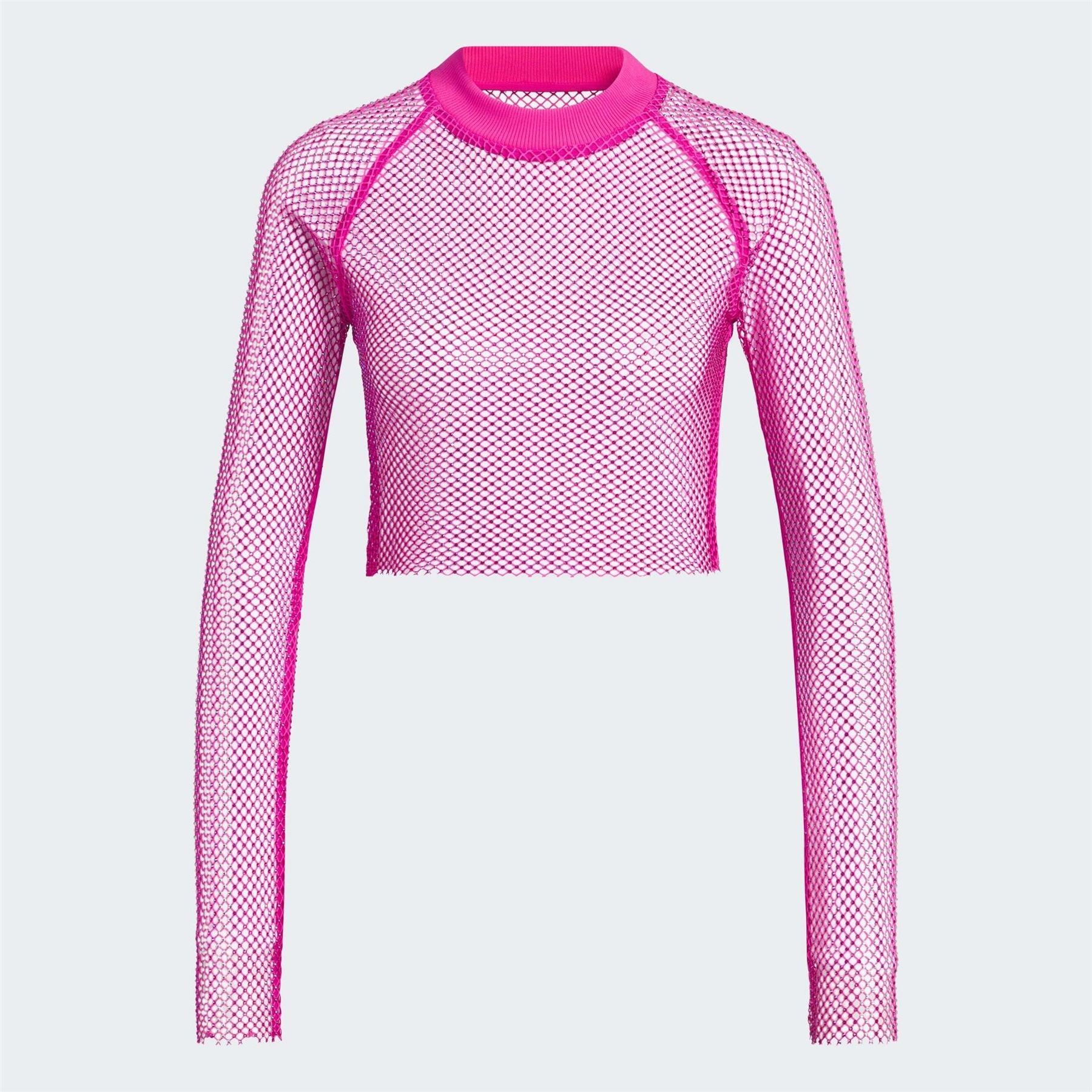 adidas Womens Crystal Mesh Cover Up Long Sleeve Top