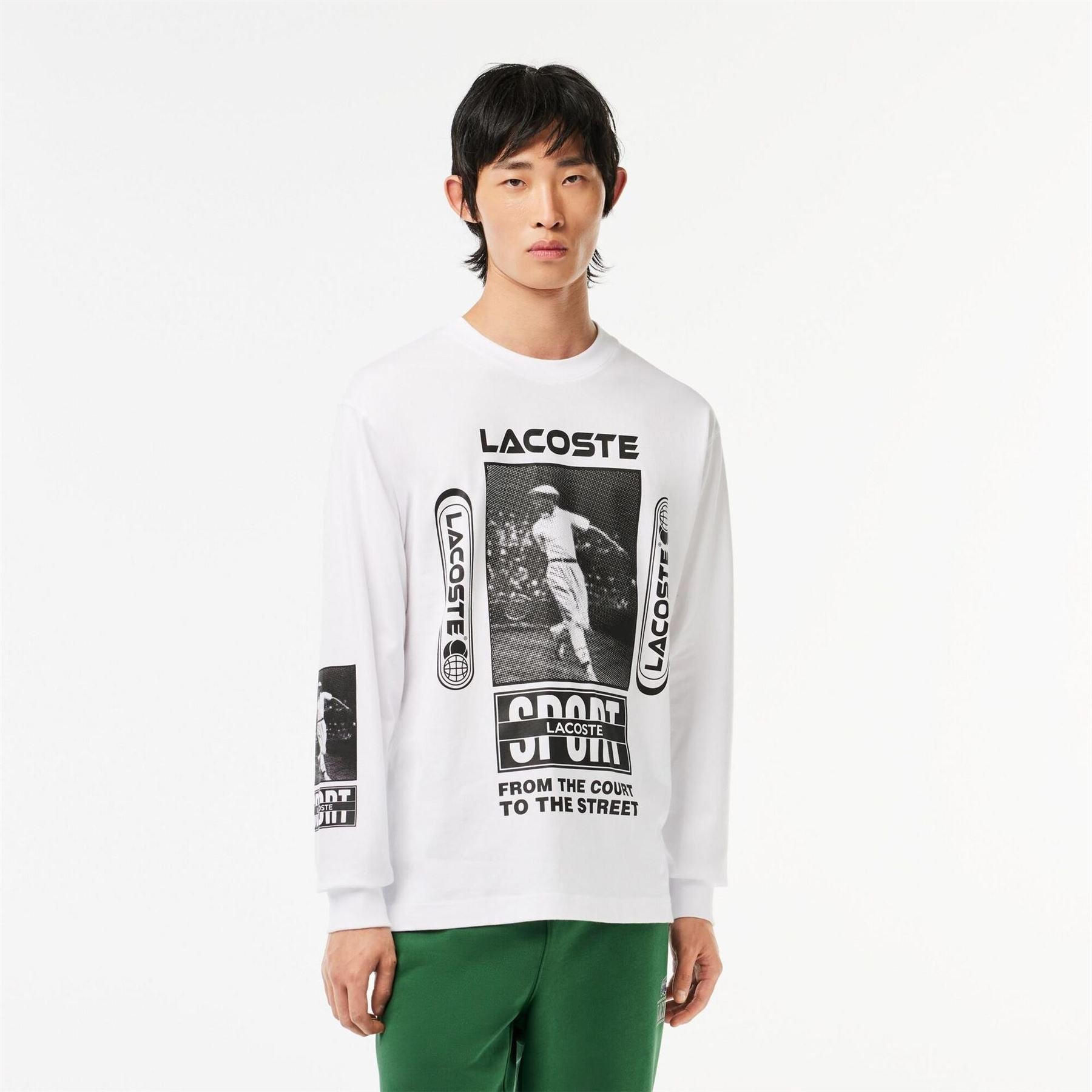 Lacoste Regular Fit Lacoste Lettering Long Sleeve T-Shirt