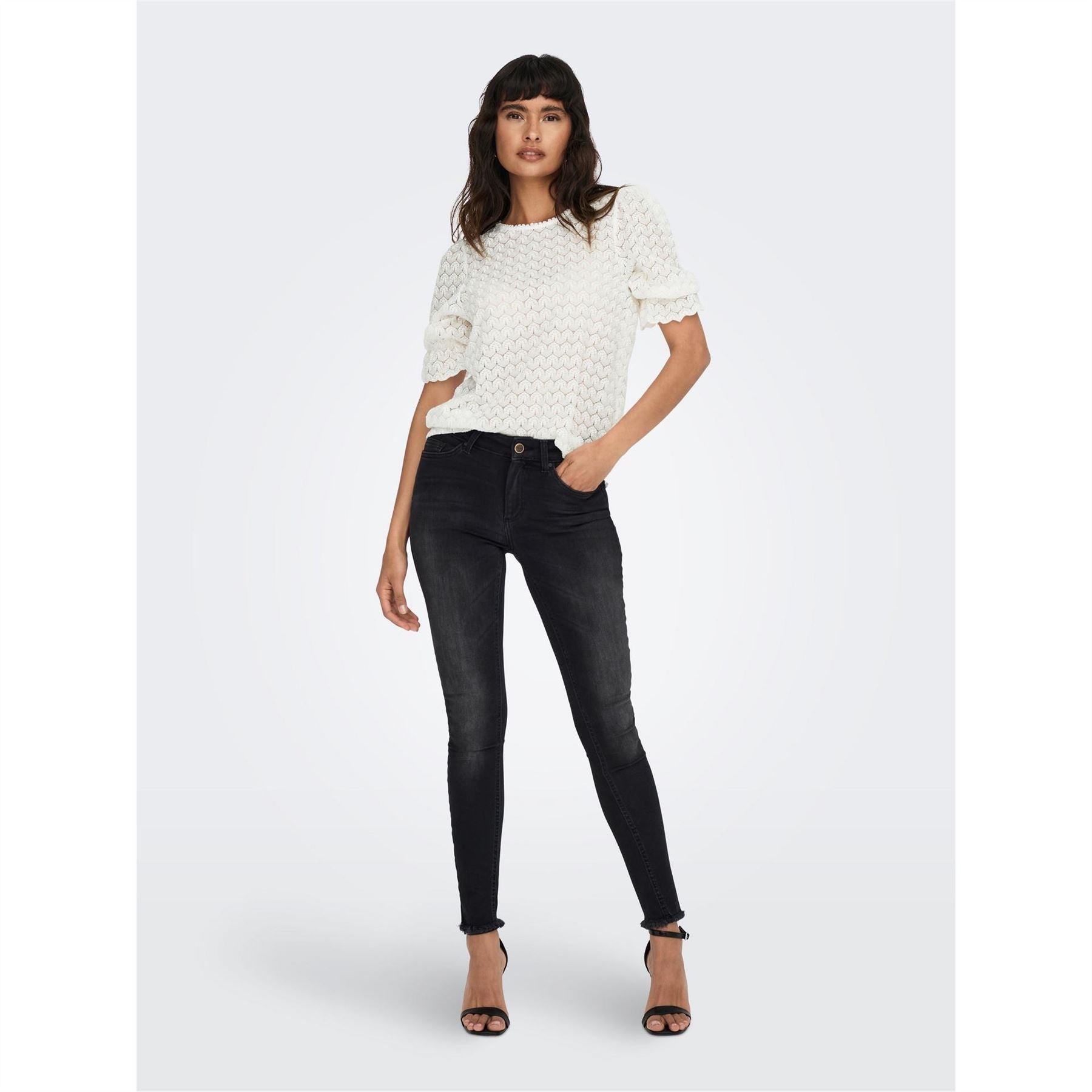 Only Raw Hem Skinny Jeans