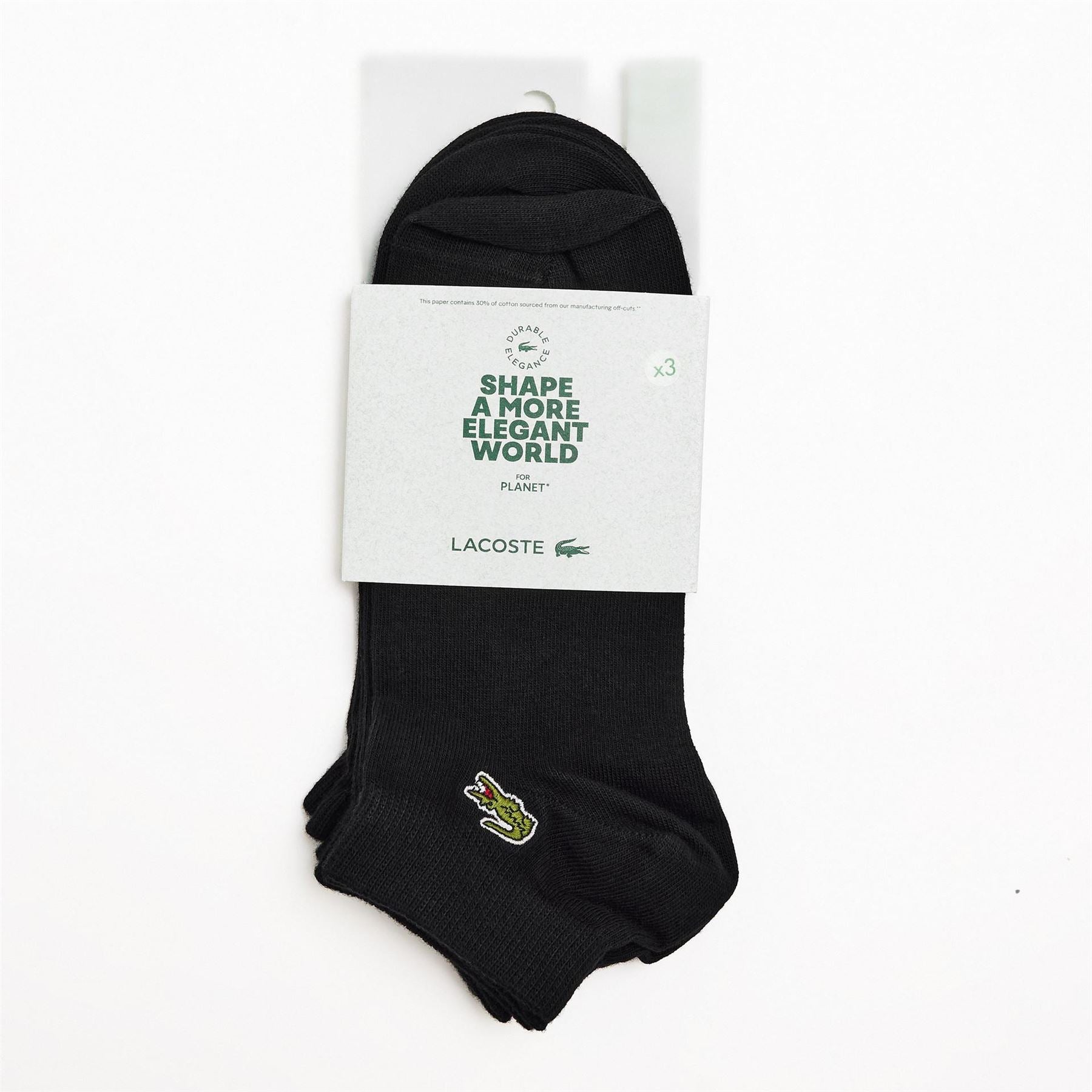 Lacoste Cotton 3 Pack Logo Trainer Socks