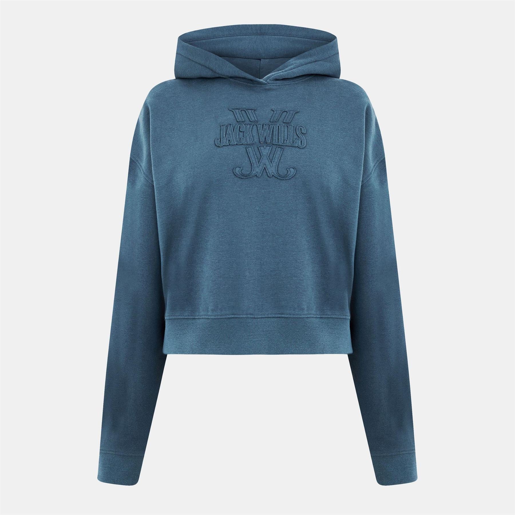 Jack Wills Baggy Fit Hooded Cropped Sweatshirt