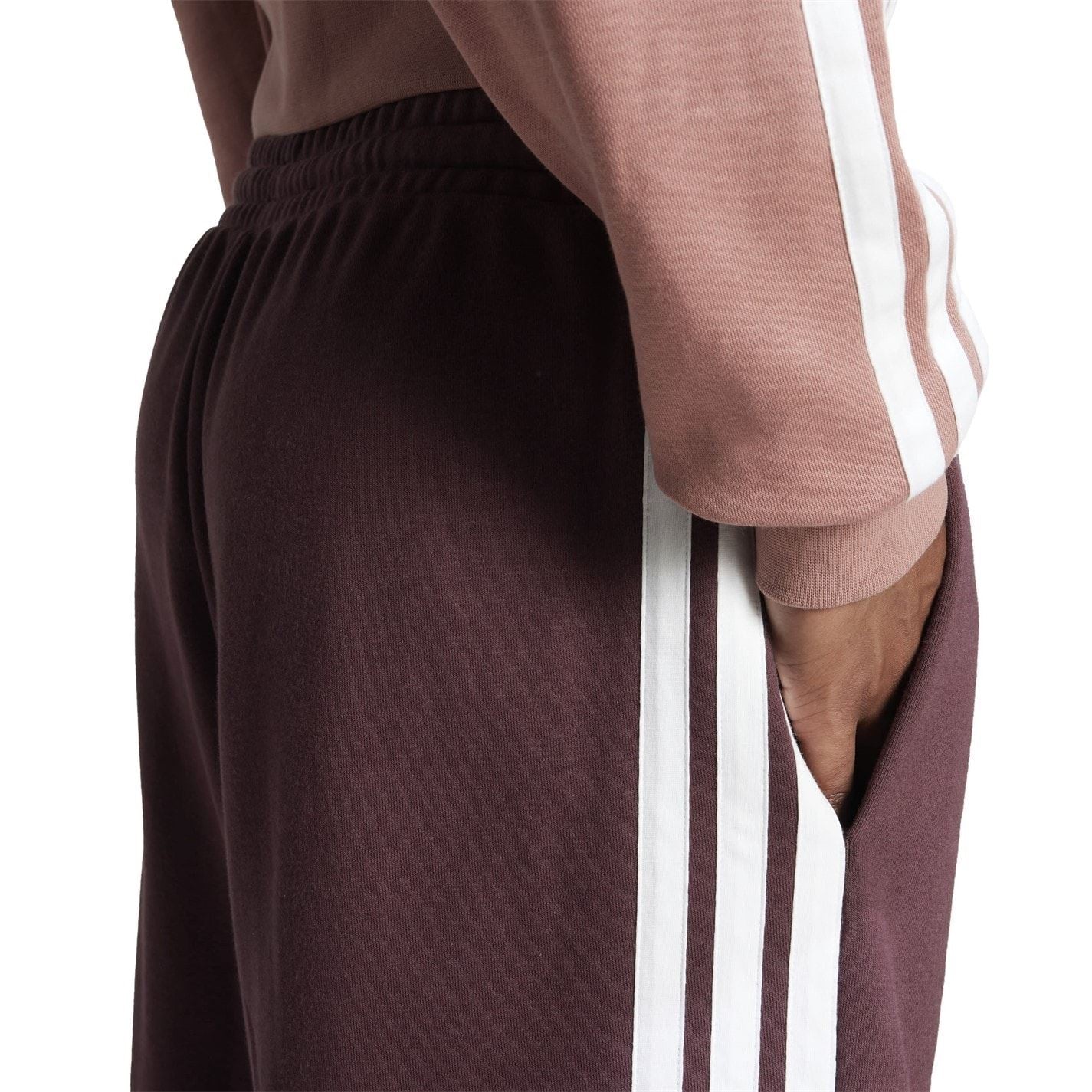 adidas Mens Essentials 3 Stripe Fleece Shorts