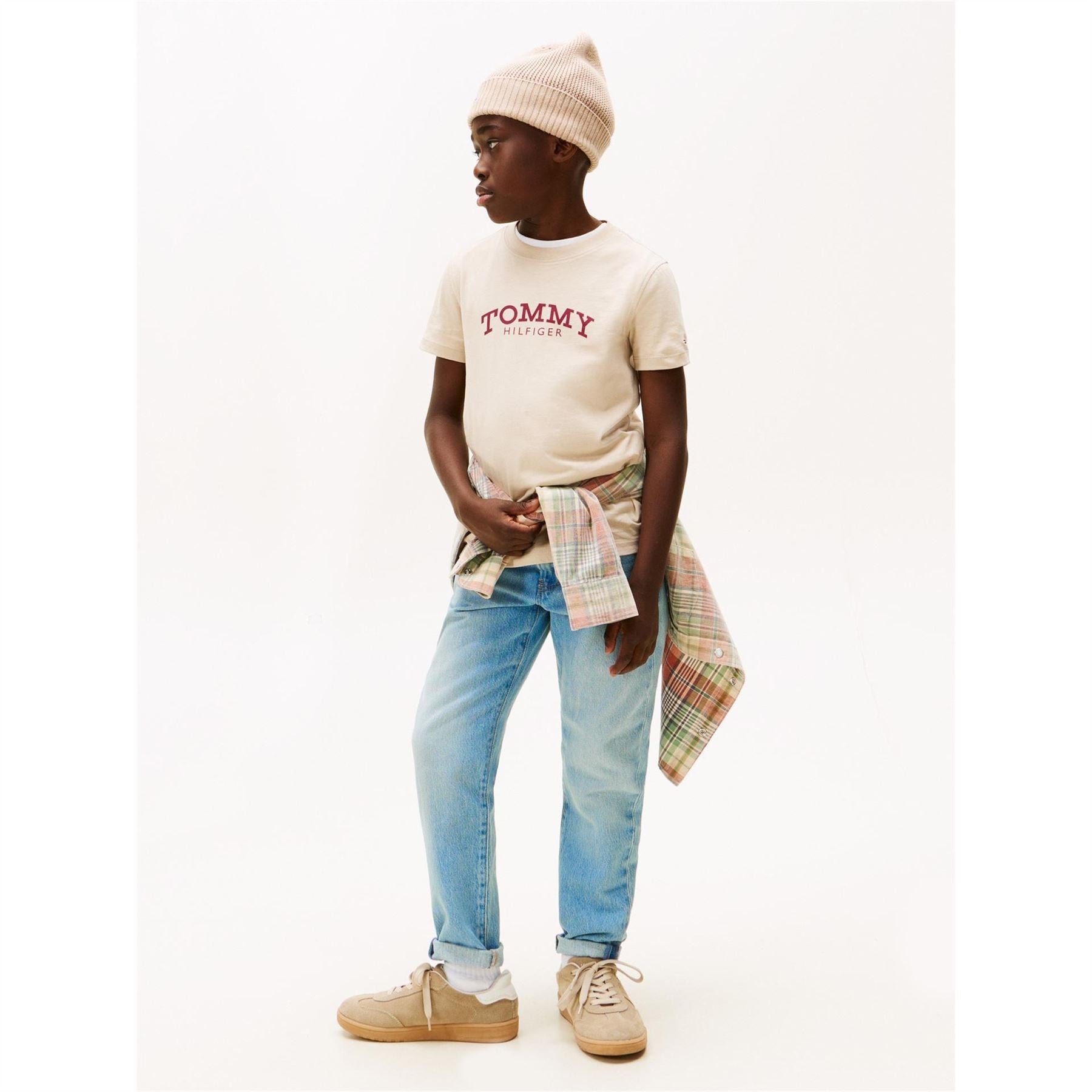 Tommy Hilfiger Lettering Crew Neck Short Sleeve Jersey T-Shirt