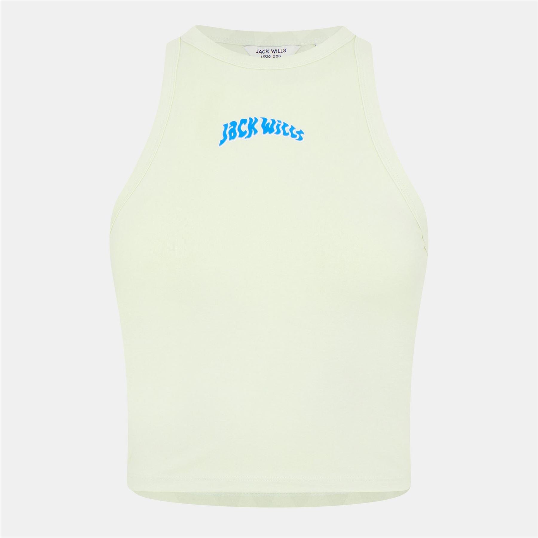 Jack Wills Cropped Crew Neck Lettering Slim Fit Tank