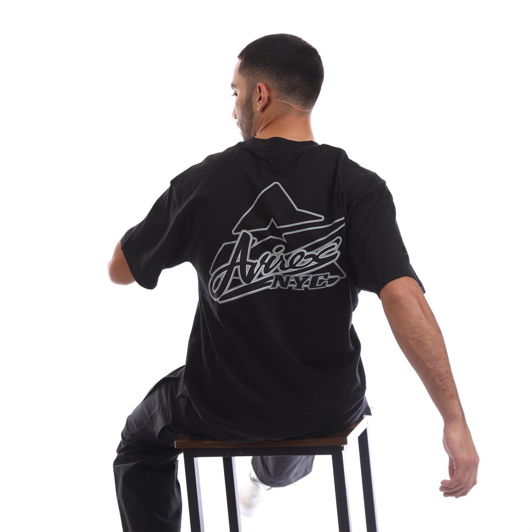 Avirex Rego Embroidered Arch Lettering Crew Neck Short Sleeve T-Shirt