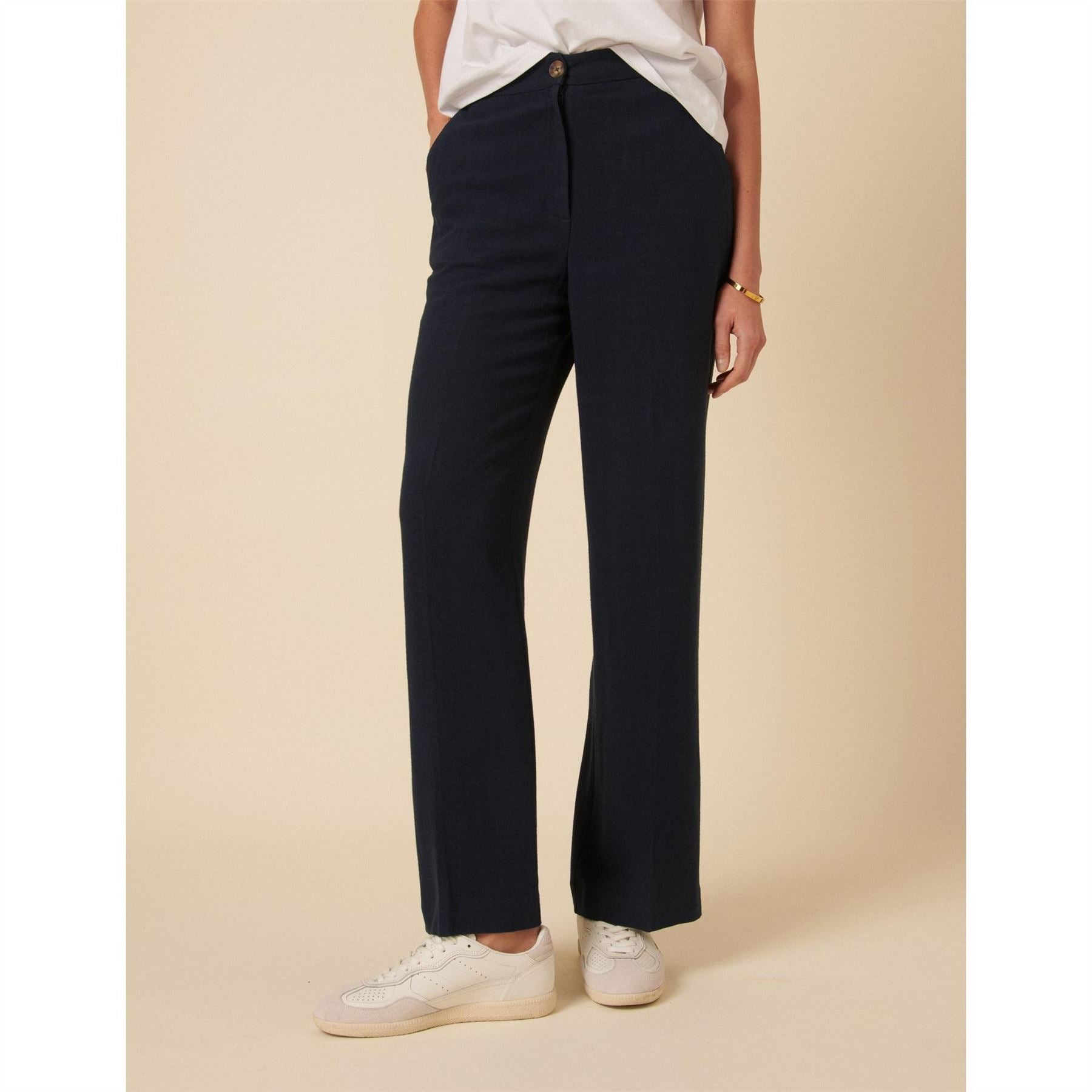 Nobodys Child Solid Patterned Straight Leg Trousers