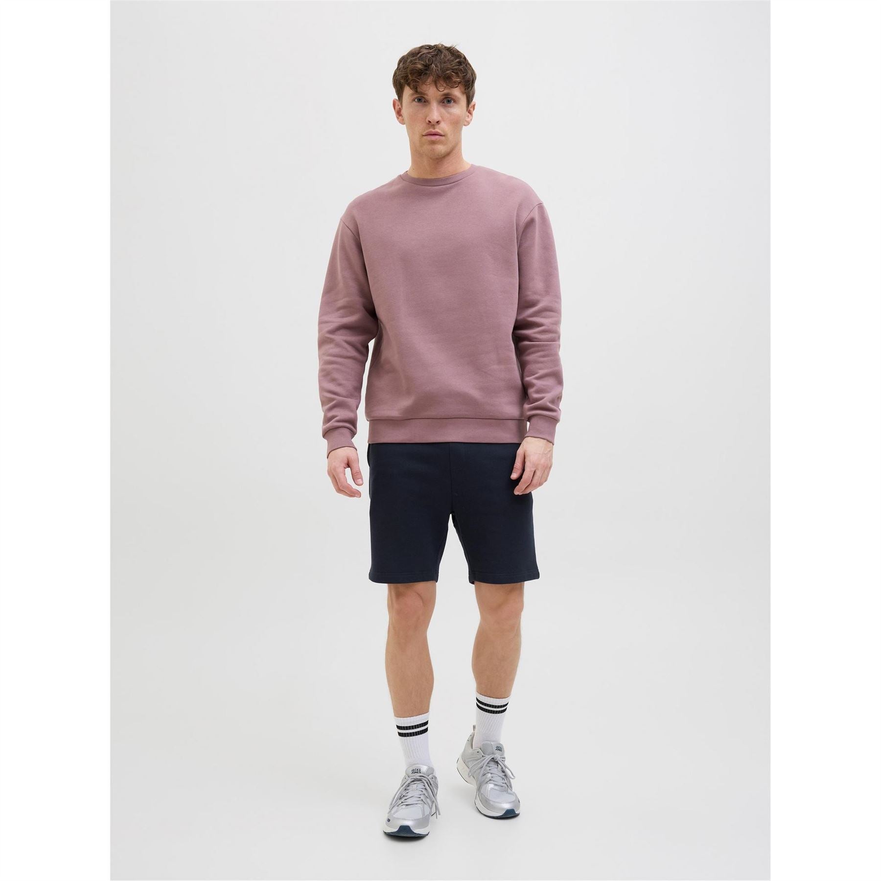Jack and Jones Solid Bermuda Sweat Shorts with Elasticated Waistband