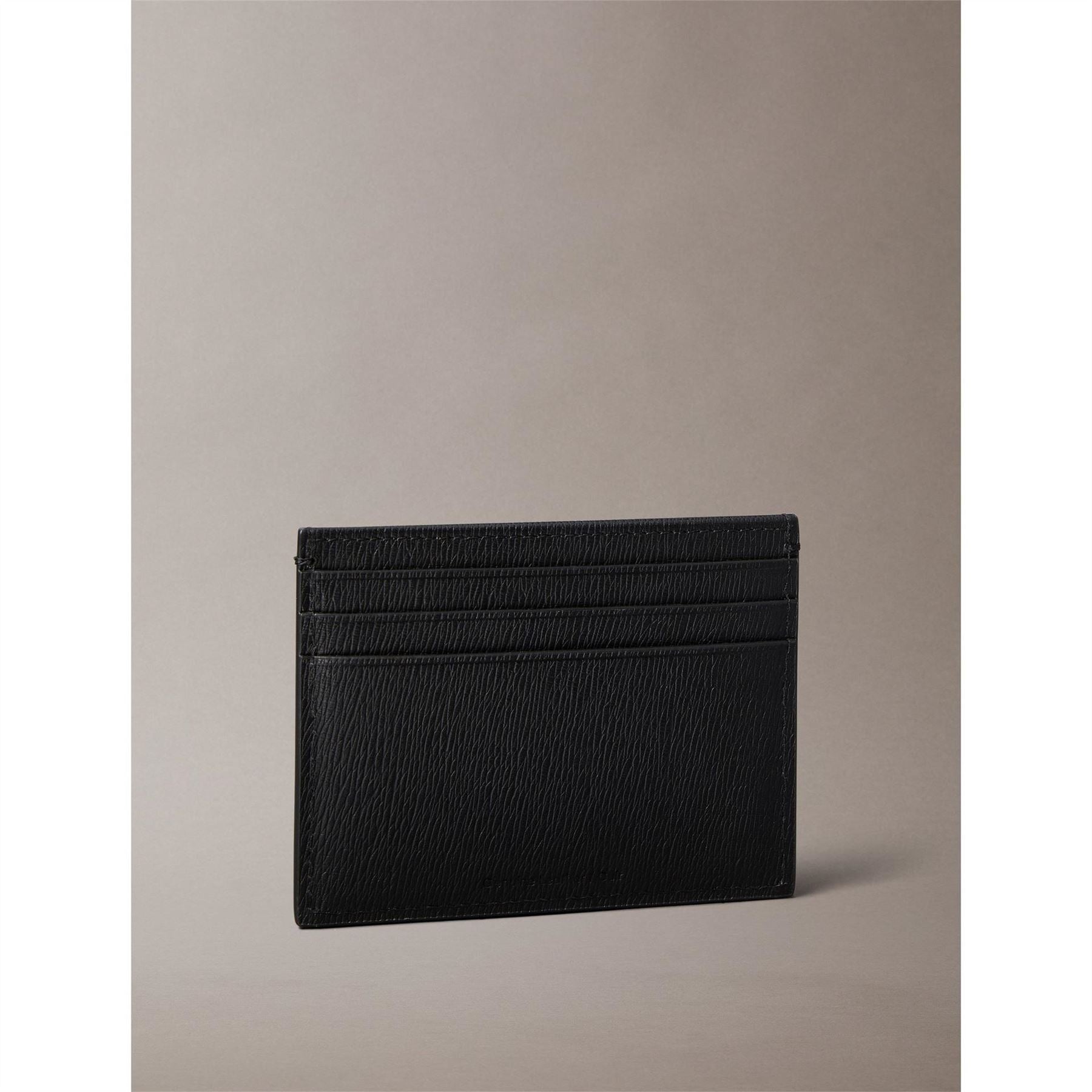 Calvin Klein Textured Card Holder with Silver Tone Hardware