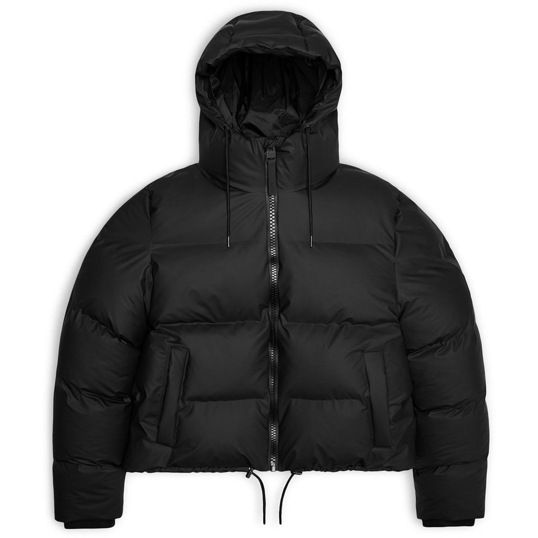 Rains Hooded Solid Patterned Puffer Jacket