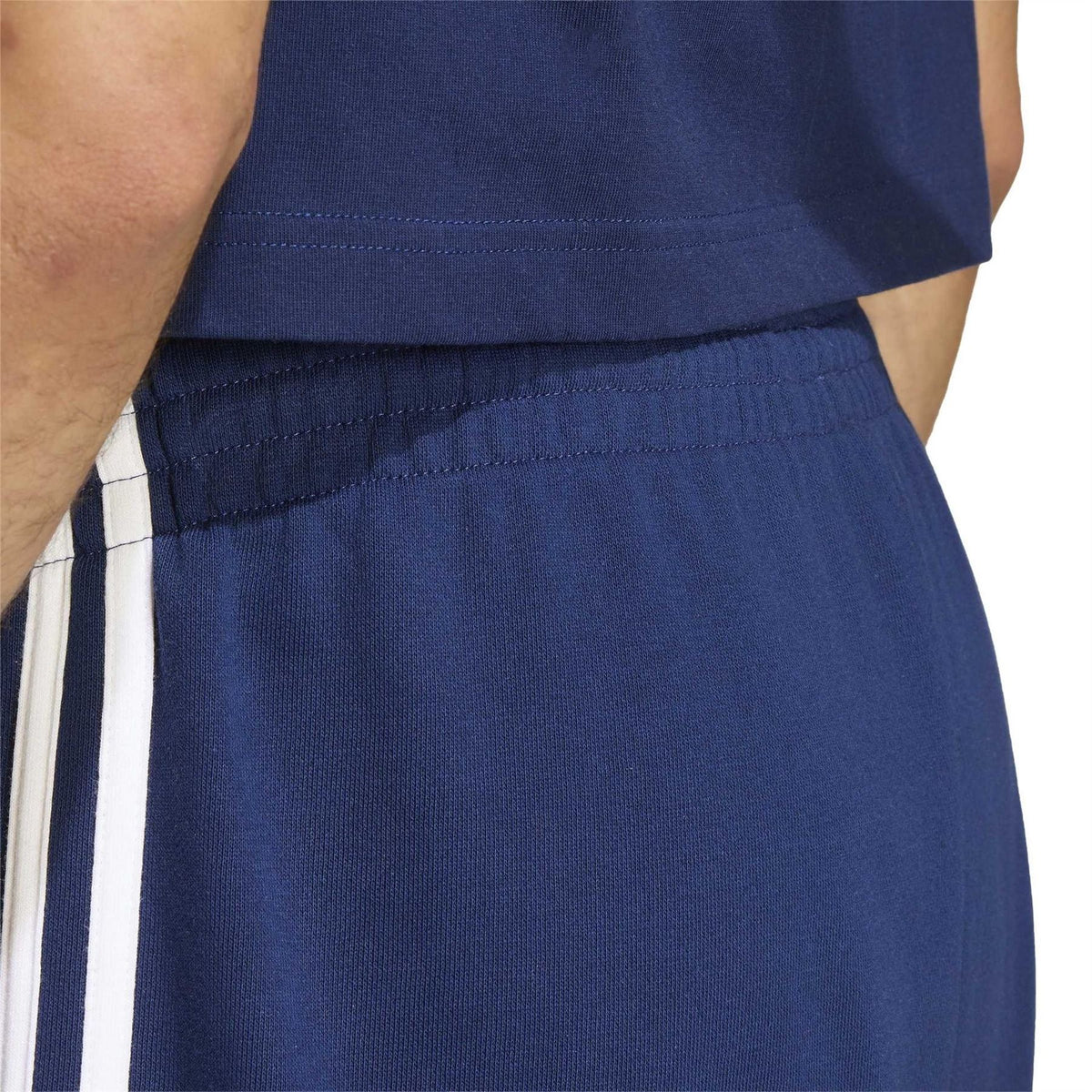 adidas Mens Essentials 3 Stripe Fleece Shorts