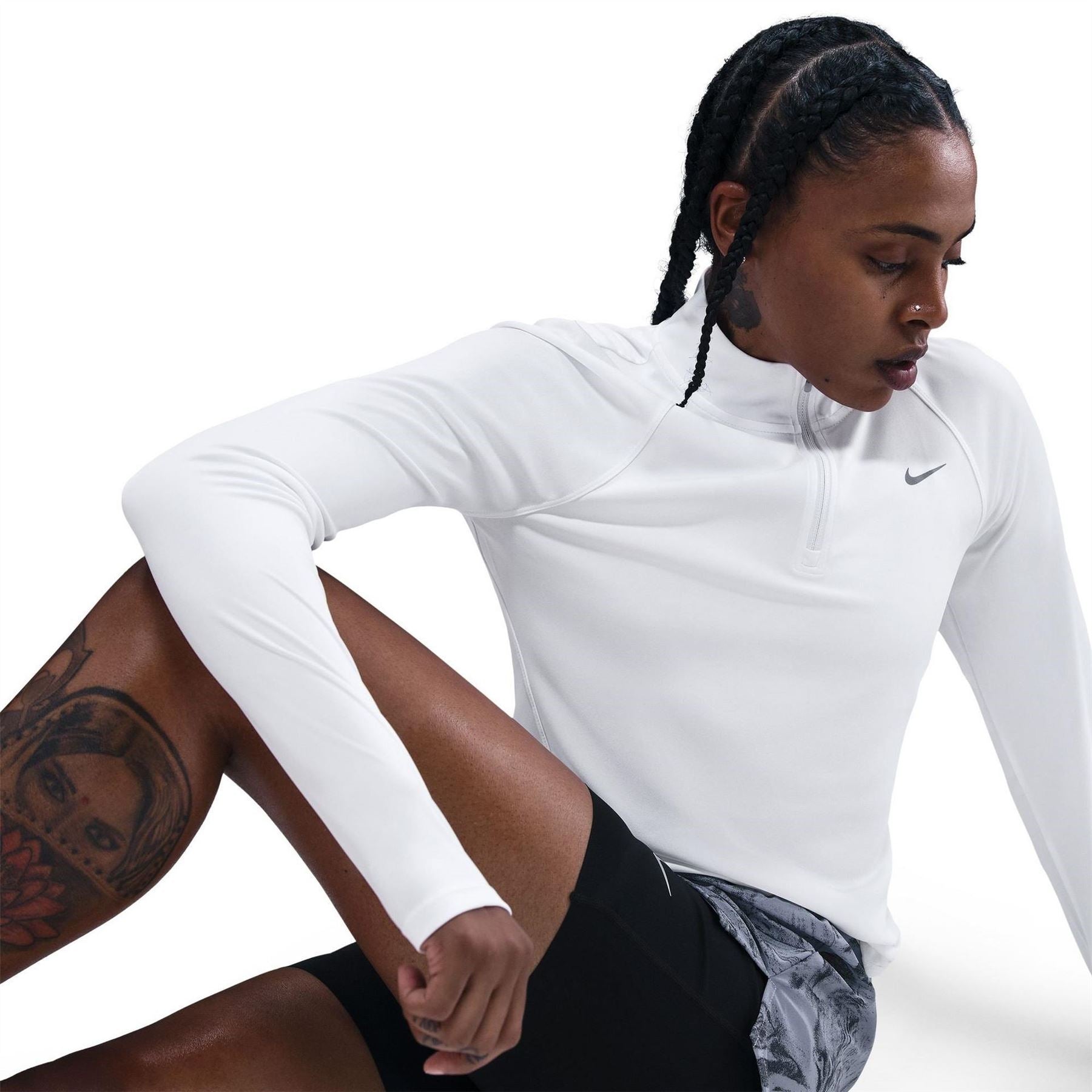 Nike Womens Pacer Long Sleeve 1 2 Zip Running Top
