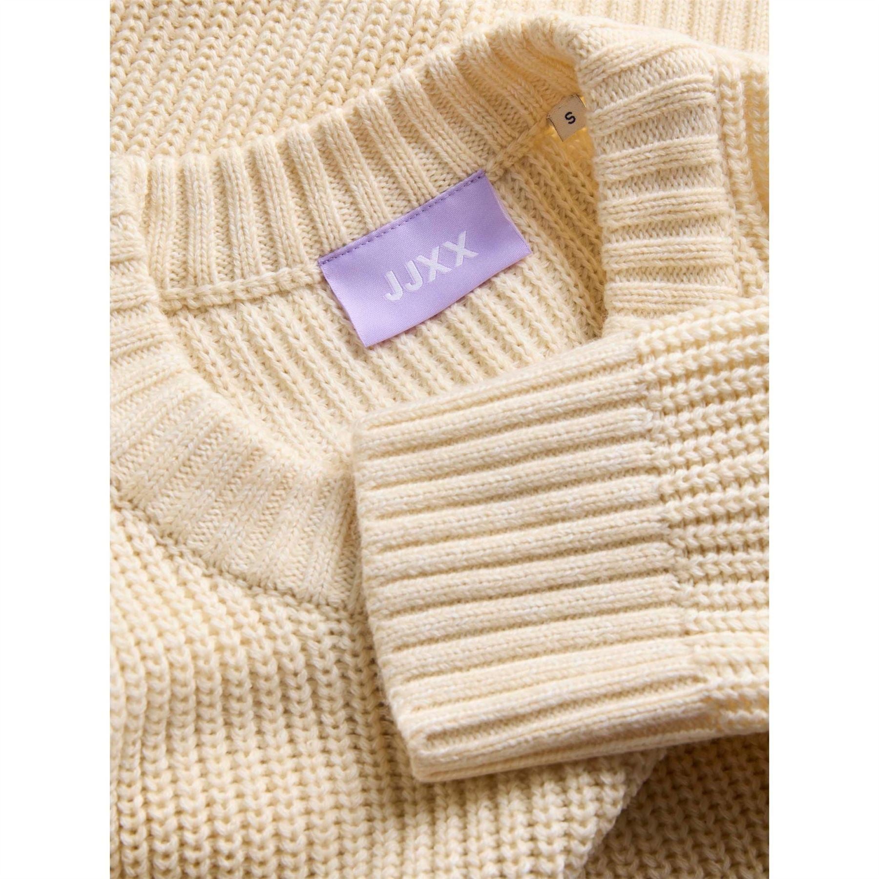 JJXX Crew Neck Ribbed Collar Raglan Sleeve Sweater