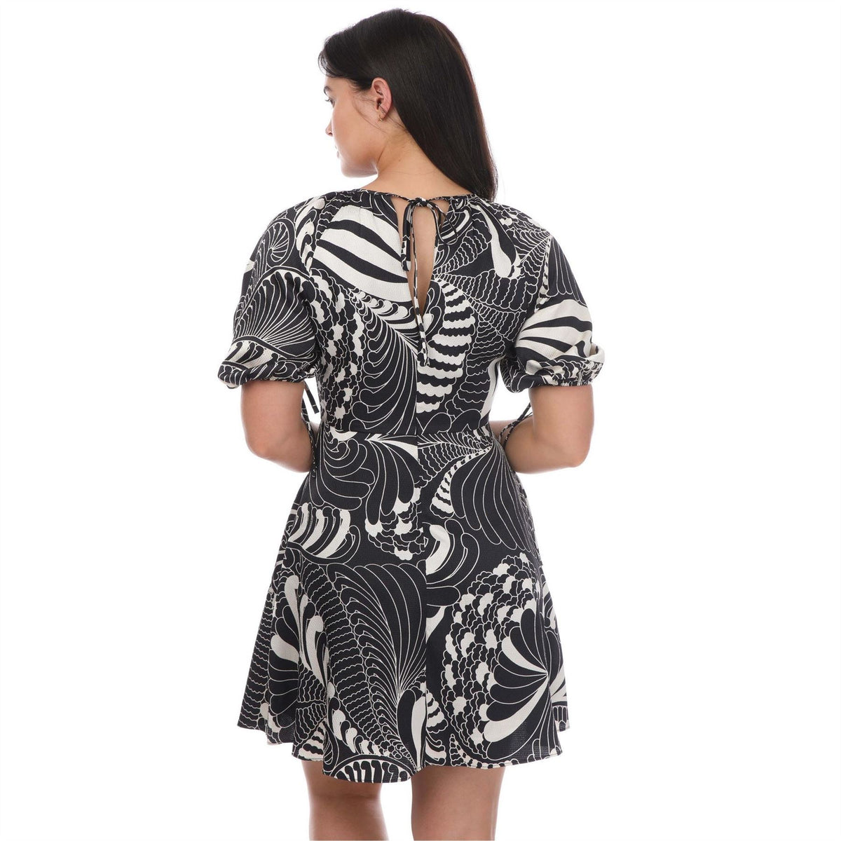 Ted Baker Printed Puff Sleeve Printed Mini Dress