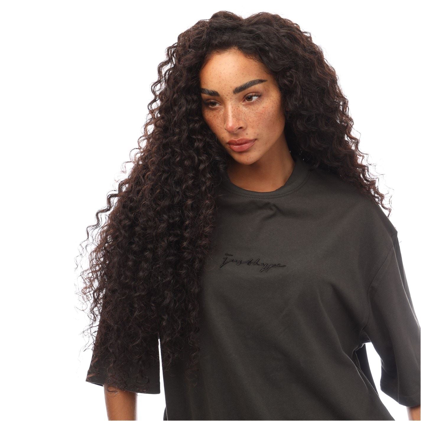 Hype Oversize Fit Signature Print T-Shirt
