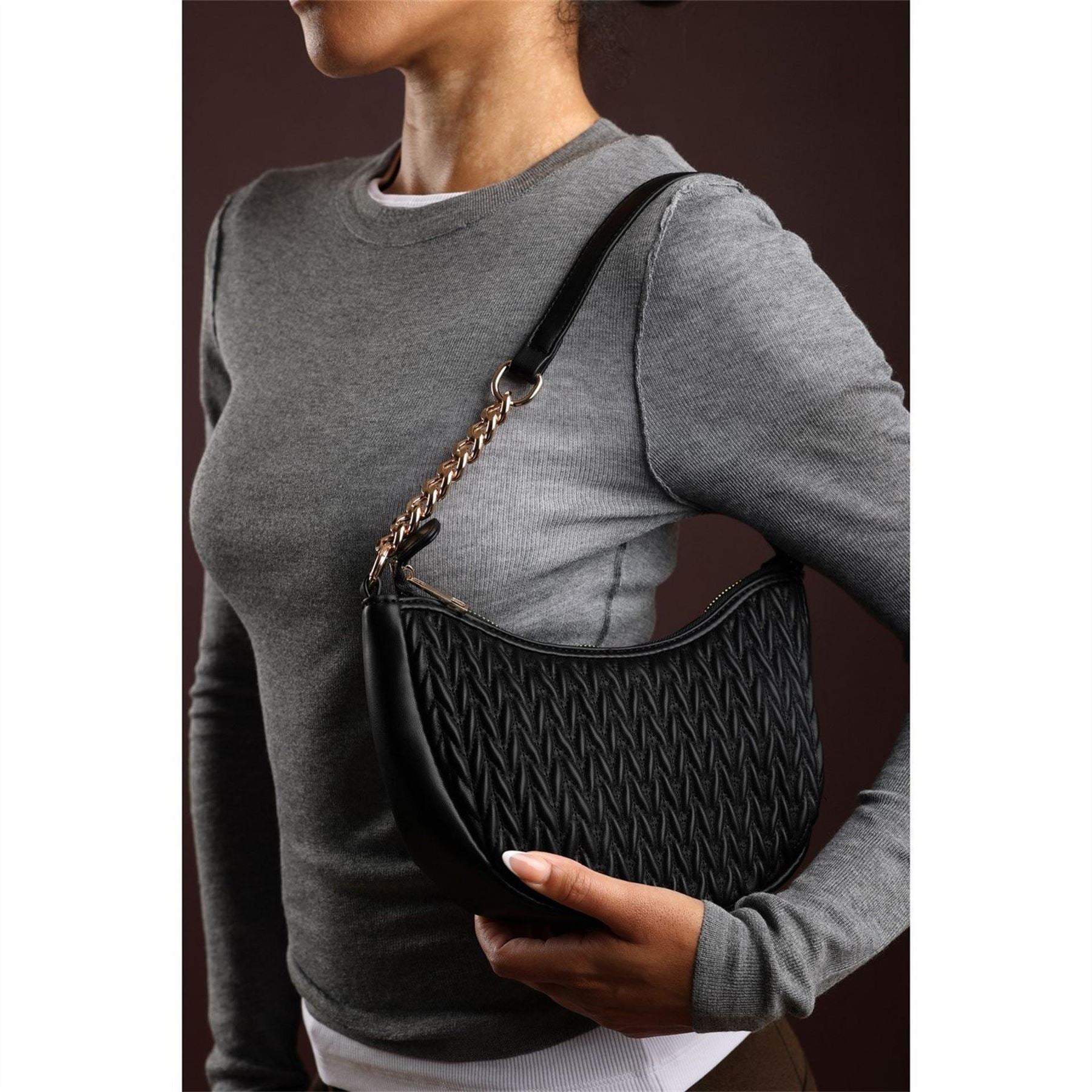 Wheres That From Crescent Shoulder Bag In Chain Detail