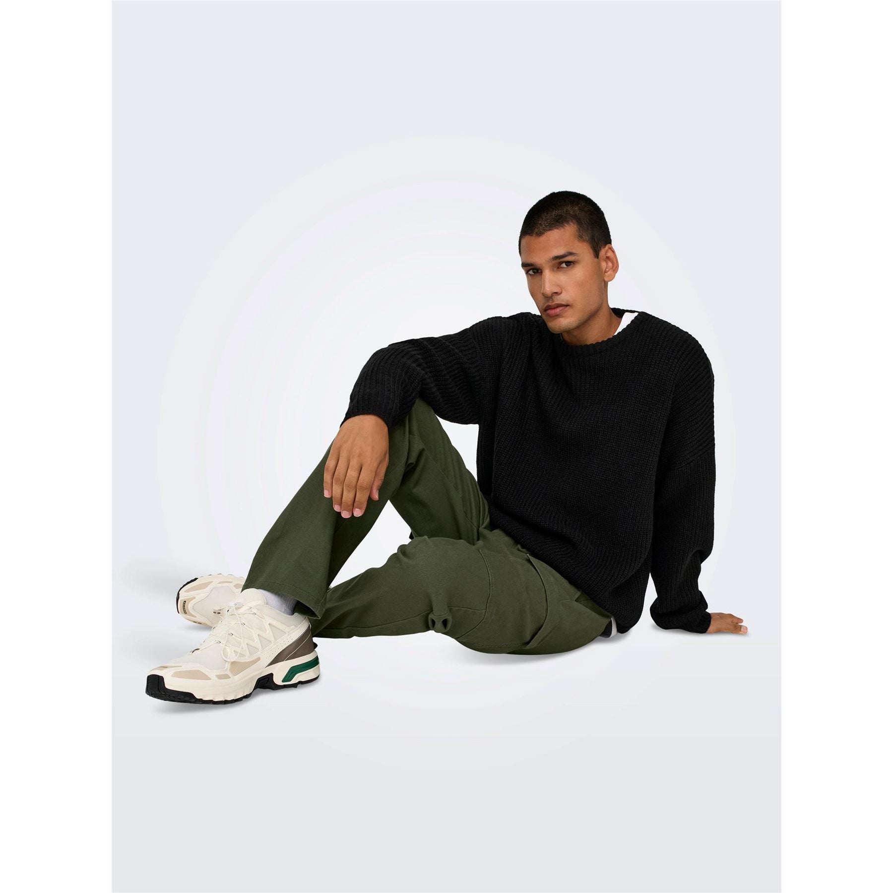 Only Solid Patterned Straight Cargo Pants